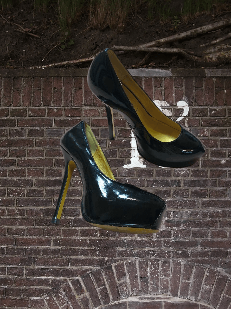 luxury Heels black Y2K Yves Saint Laurent Vintage