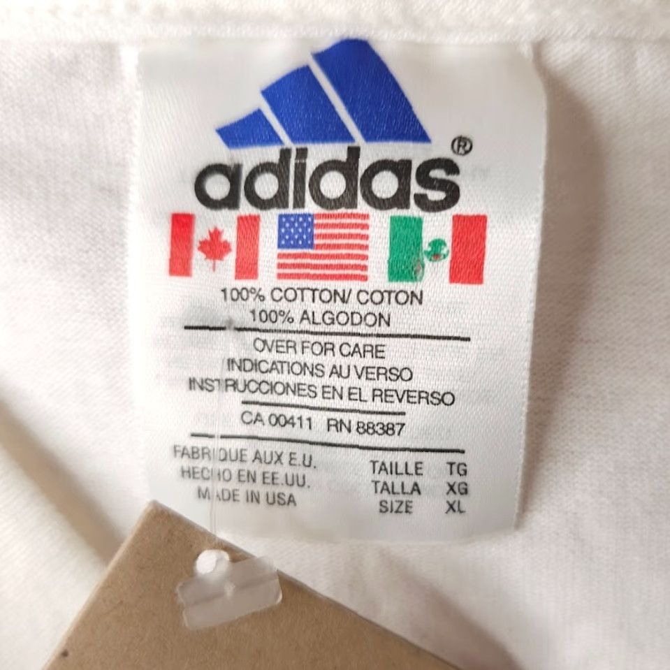Adidas VINTAGE adidas T Shirt Mens XL White 90s Streetwear Made In USA Size US XL / EU 56 / 4 - 5 Thumbnail