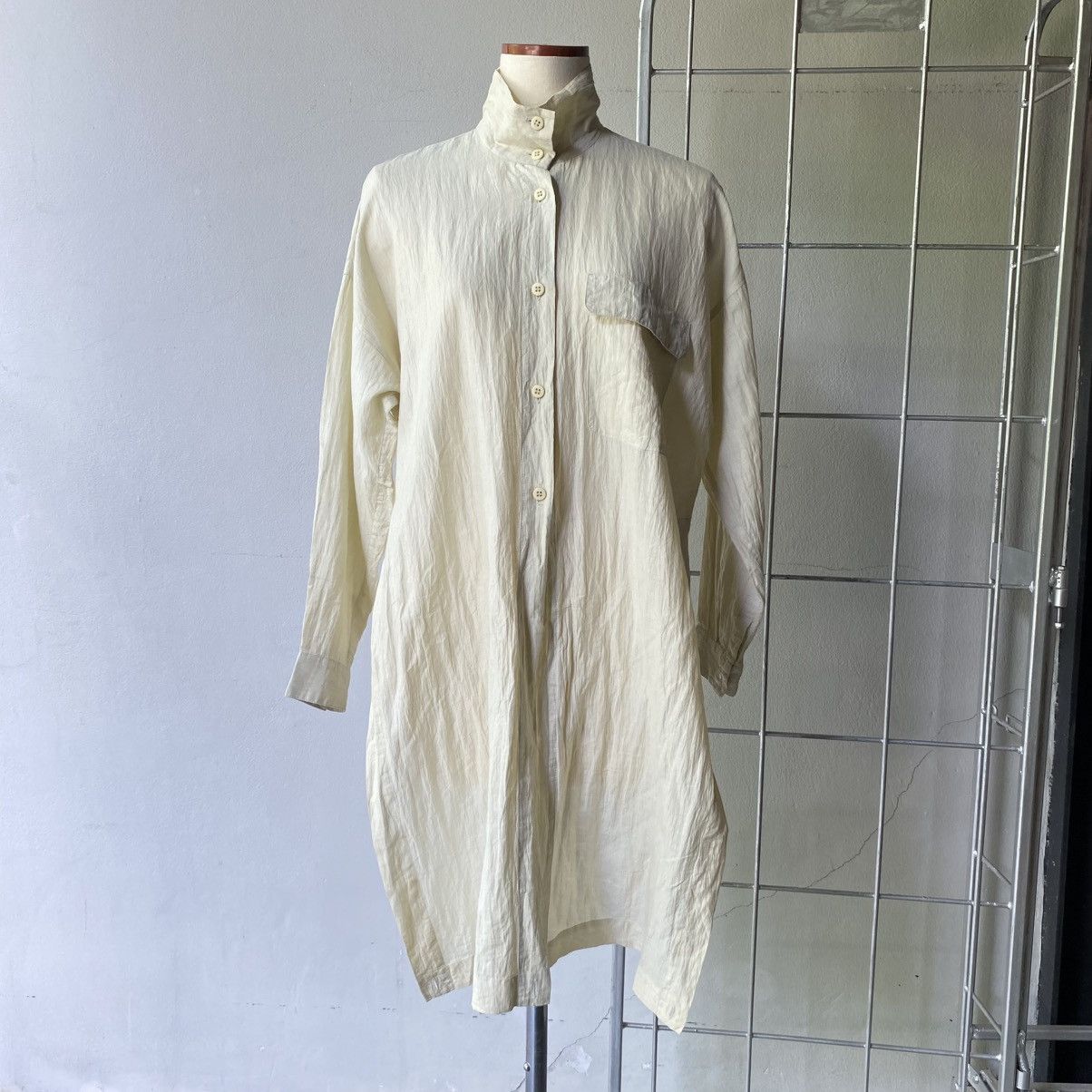Issey Miyake ISSEY MIYAKE Permanent Ivory Long Front Shirt Size M / US 6-8 / IT 42-44 - 3 Thumbnail