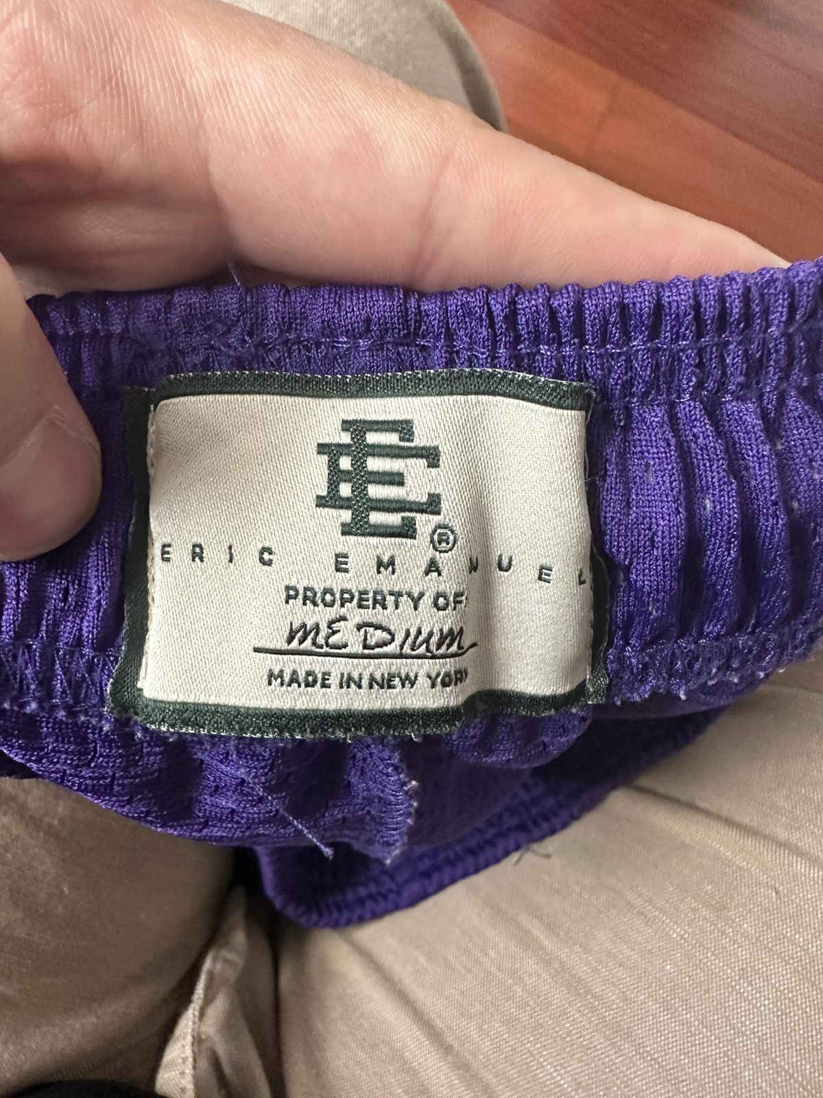 Eric Emanuel Mesh Shorts purple w black EE medium