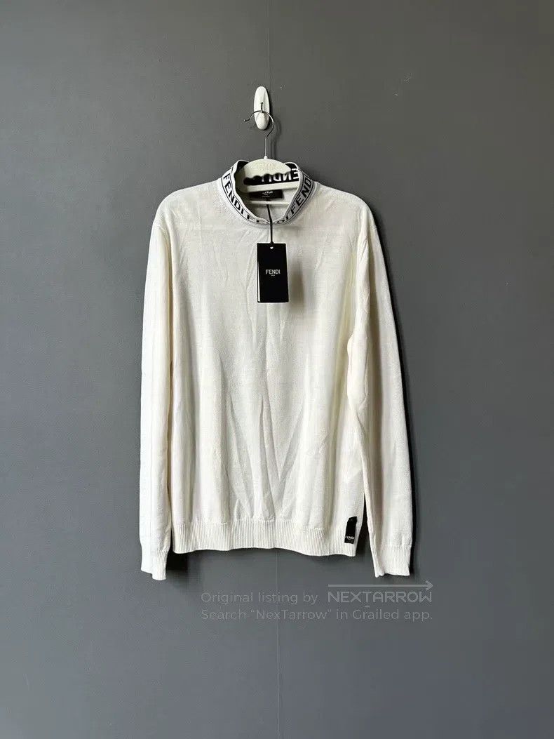 Fendi Fendi White Collar Letter Knit Sweater Size US M / EU 48-50 / 2 - 1 Thumbnail