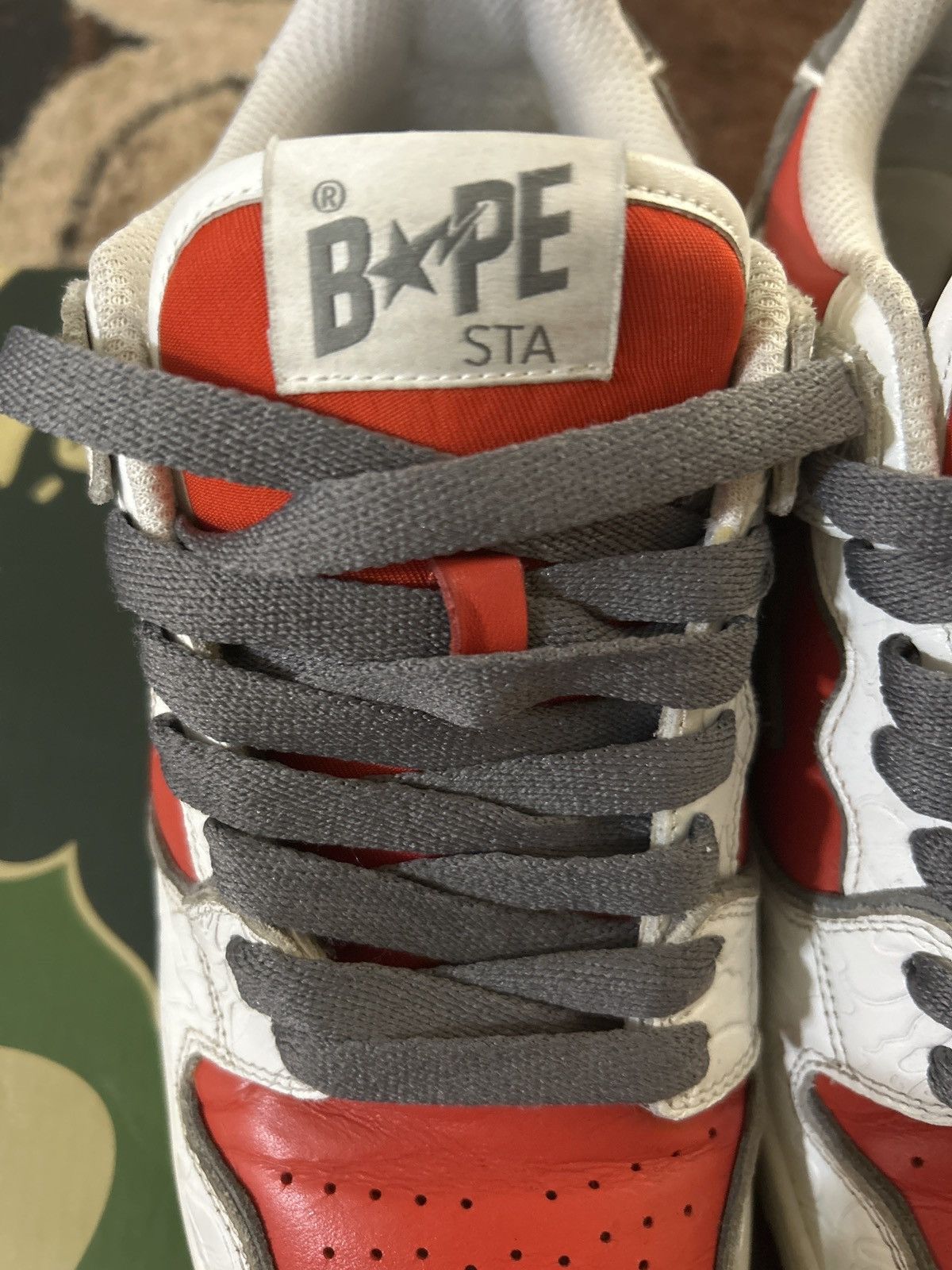 Bape White and red bapesta sneakers Size US 9 / EU 42 - 9 Thumbnail