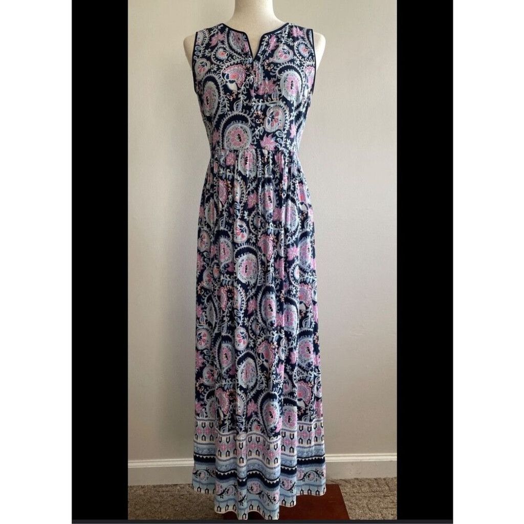 Talbots Talbots Women Dress 14W Paisley Floral Maxi Dress Beach Boho Size XL / US 12-14 / IT 48-50 - 6 Thumbnail