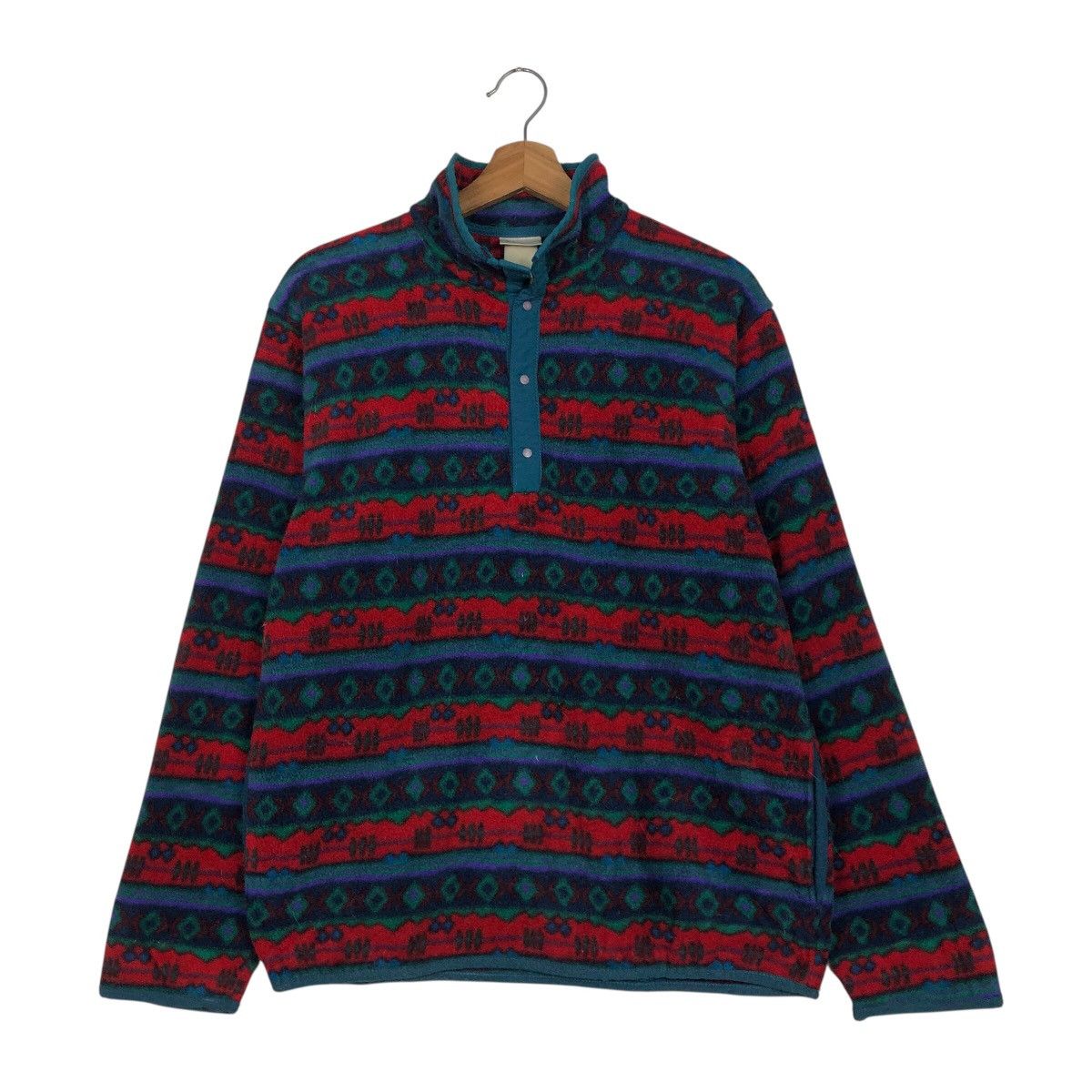 Japanese Brand 📌Vintage Fleece Jacket L.L.Bean Navajo Native Aztec Design Size US M / EU 48-50 / 2 - 2 Thumbnail