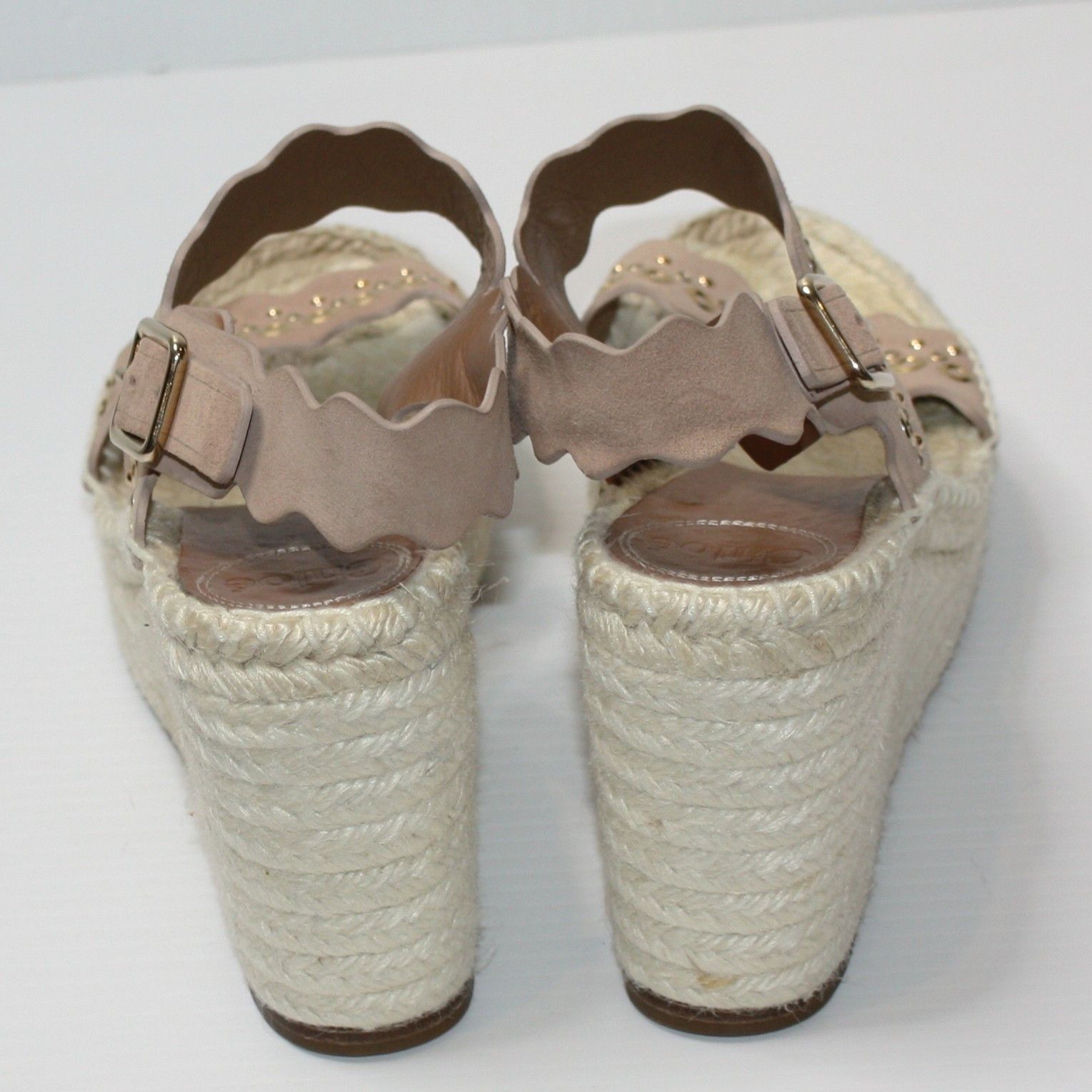 Chloe Grommet Suede Wedges Sandals Espadrilles size EU 40 / US 10 Size US 10 / IT 40 - 5 Thumbnail