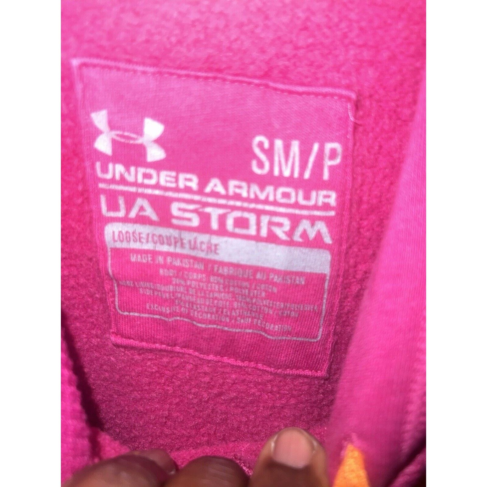 Under Armour Under Armor Hooded Sweatshirt Womens Small Pink Orange Shirt Size S / US 4 / IT 40 - 4 Thumbnail