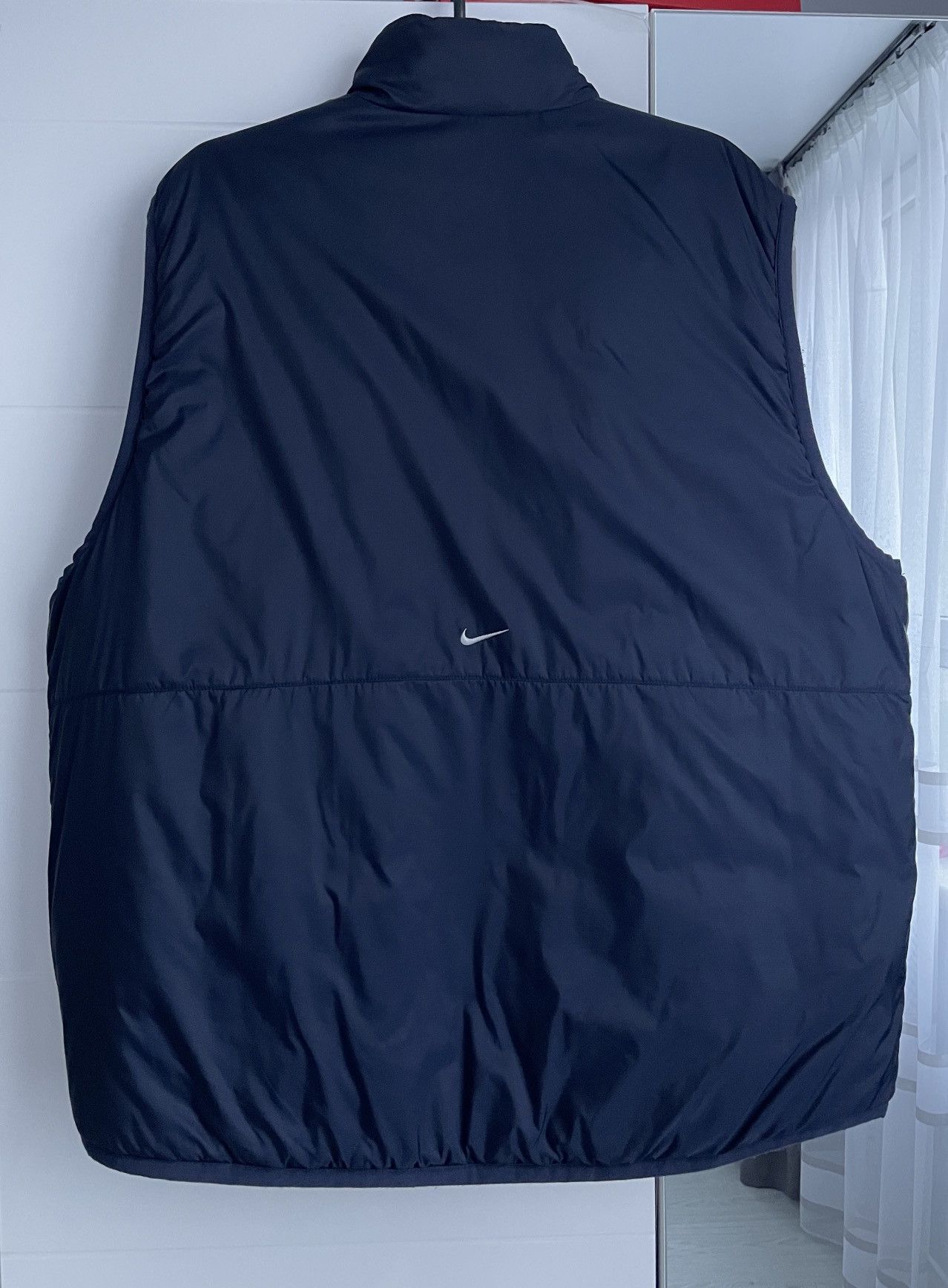 Nike Vintage Nike 90’s Nylon Vest Two-Sided Silver Navy Blue Size US XL / EU 56 / 4 - 3 Thumbnail