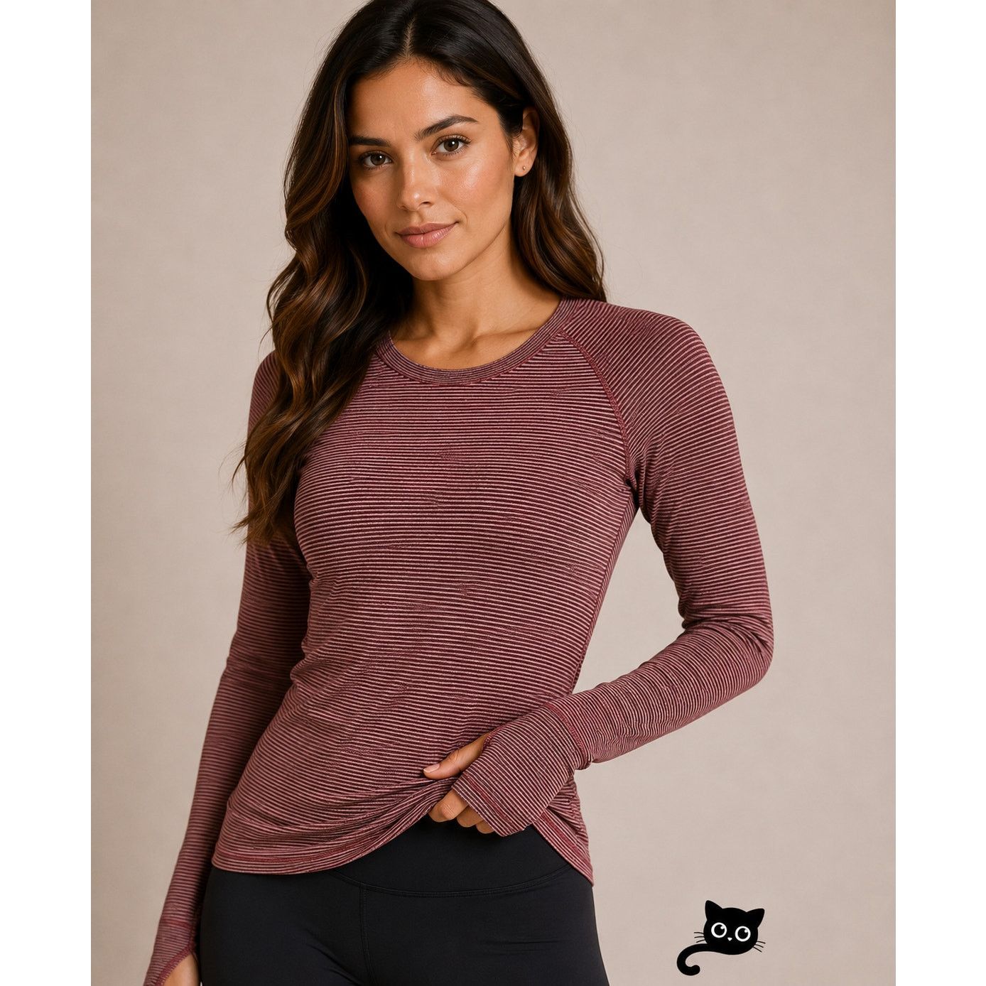 Lululemon Lululemon Dusty Mauve Stripe Long Sleeve Round Neck Shirt 4 Size M / US 6-8 / IT 42-44 - 2 Thumbnail