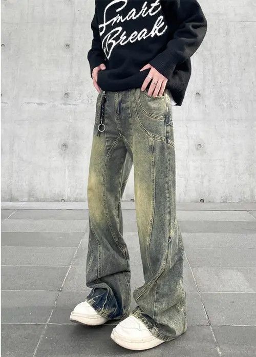Japanese Brand Kimiko x Hiro Flared Jeans Men Wide Leg Baggy Trousers Size US 30 / EU 46 - 2 Thumbnail