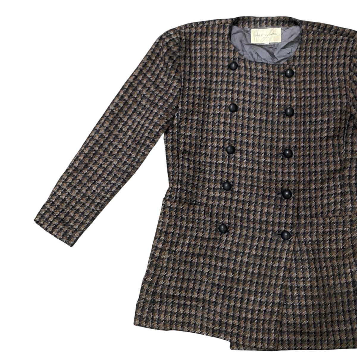 Balenciaga Balenciaga Houndstooth Double Breasted Wool Jacket Size S / US 4 / IT 40 - 7 Thumbnail