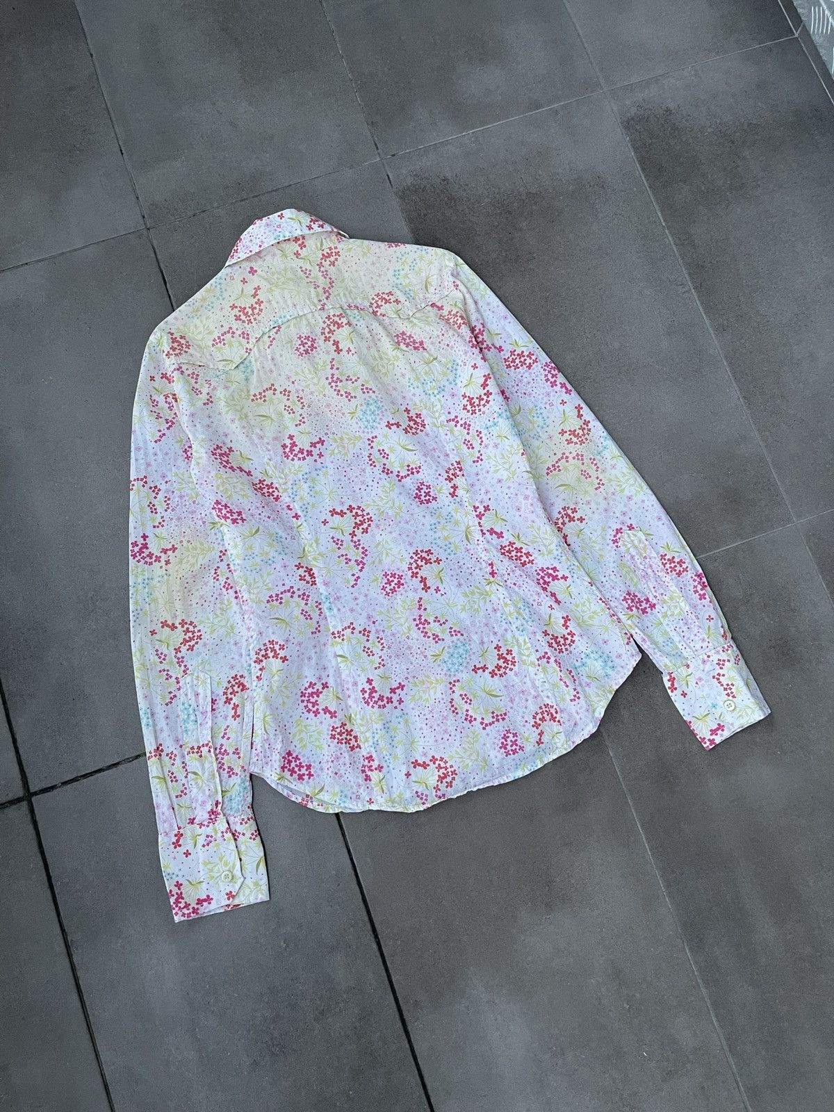 Dsquared2 Dsquared2 Flower All Over Print White Button Up Shirt Size M / US 6-8 / IT 42-44 - 9 Thumbnail