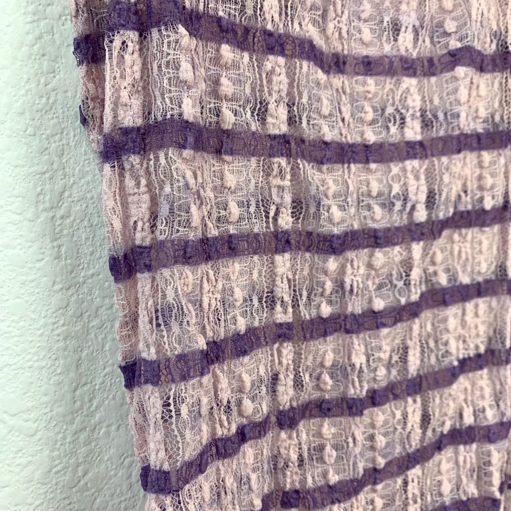 Vintage Daytrip Sheer Lace Tank Top M Pink Striped Coquette Soft Girl Feminine Shirt Womens Size M / US 6-8 / IT 42-44 - 4 Thumbnail