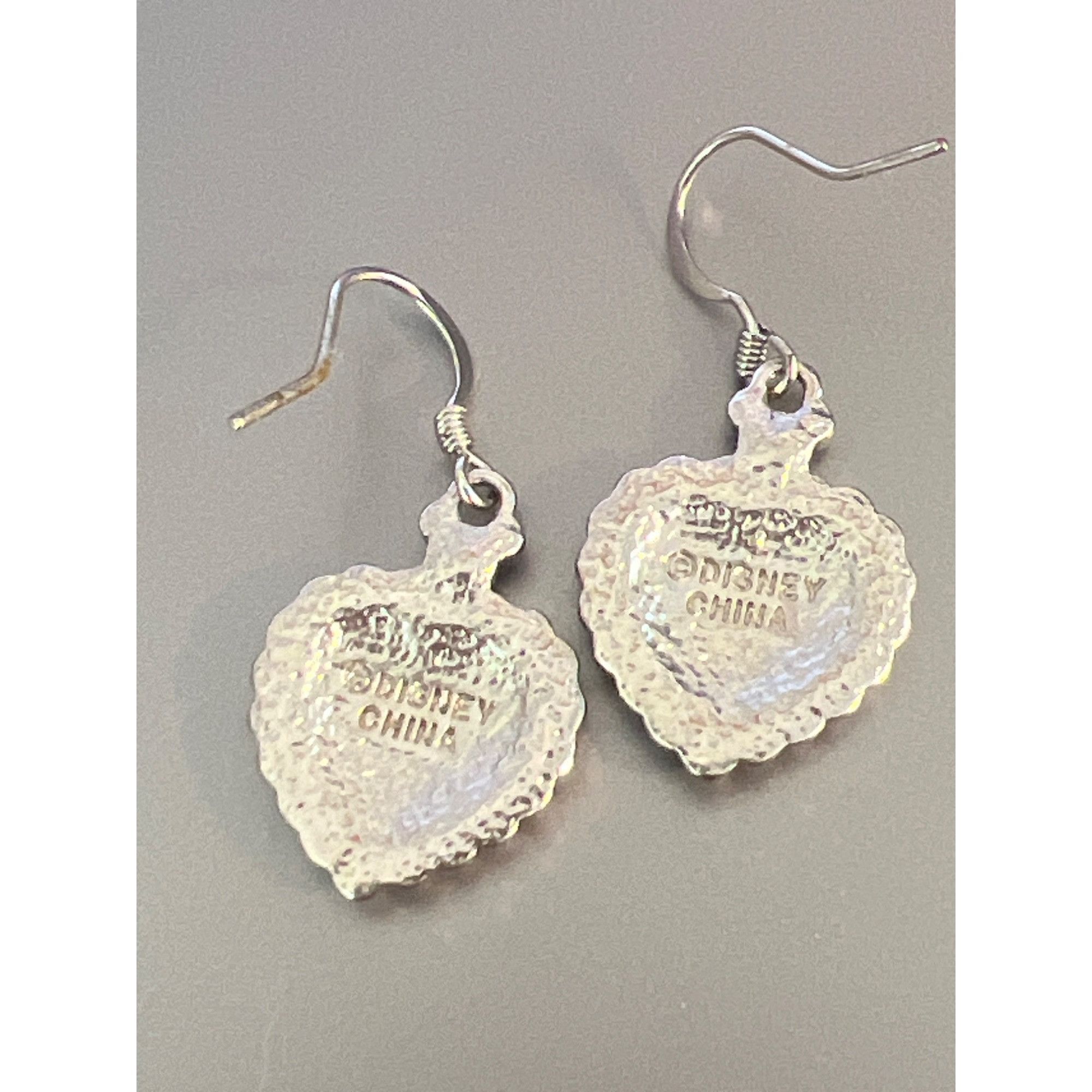 Disney Disney Heart Shaped Earrings Hidden Mickey Silver Tone Ename Size ONE SIZE - 3 Thumbnail
