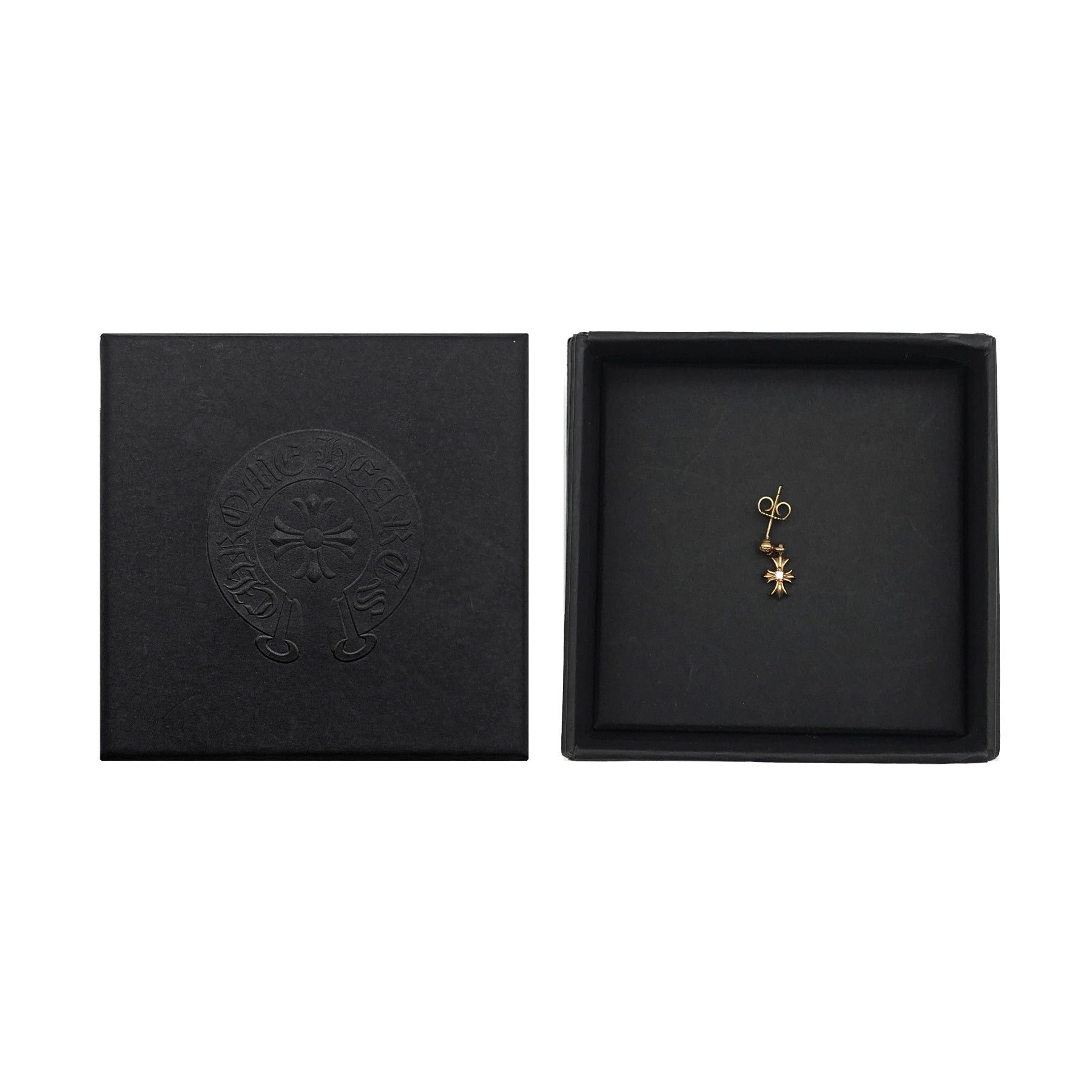 Chrome Hearts Chrome Hearts 22K Gold Diamond Tiny E Cross Earring Drop Size ONE SIZE - 4 Thumbnail