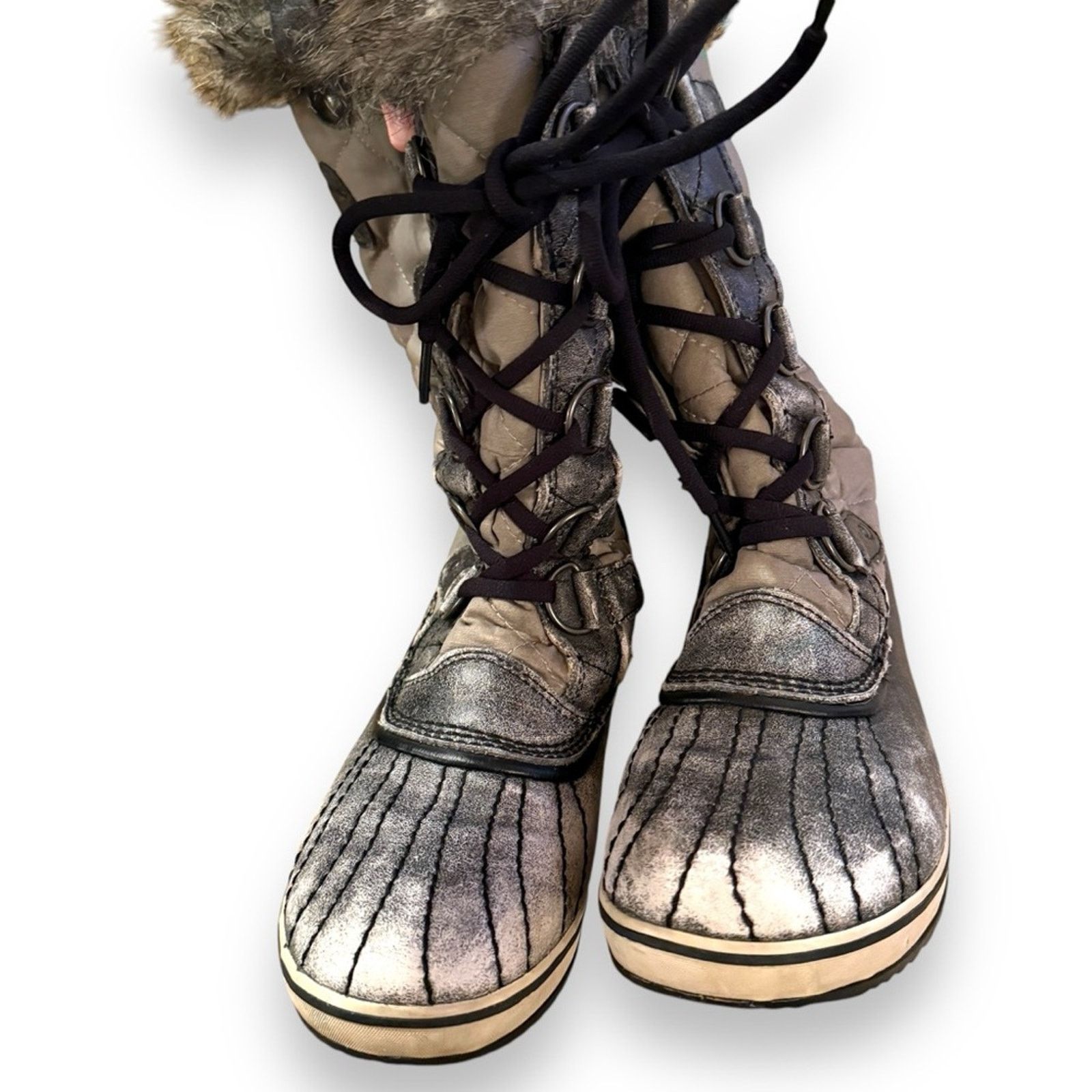 SOREL Sorel Tofino Tall Gray Waterproof Lace Up Snow Boots Sz 7.5 Size US 7.5 / IT 37.5 - 3 Thumbnail