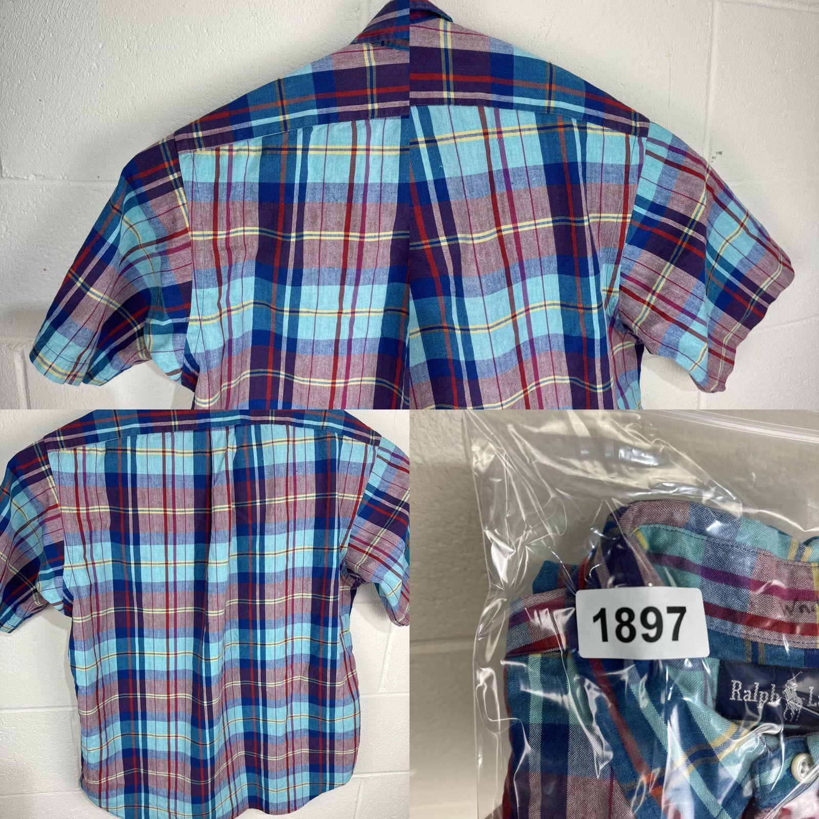Ralph Lauren Ralph Lauren Shirt Mens L BLAIRE SHORT SLEEVE BUTTON DOWN MADRAS PLAID COTTON Size US L / EU 52-54 / 3 - 9 Thumbnail