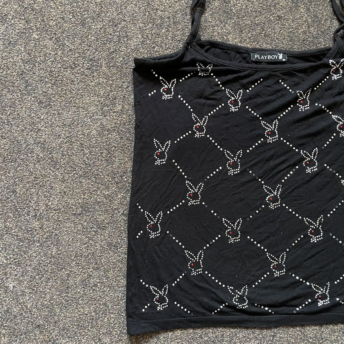 Vintage Vintage 90s TOP Tee 90s PLAYBOY CROP SWAROVSKI M Size M / US 6-8 / IT 42-44 - 3 Thumbnail