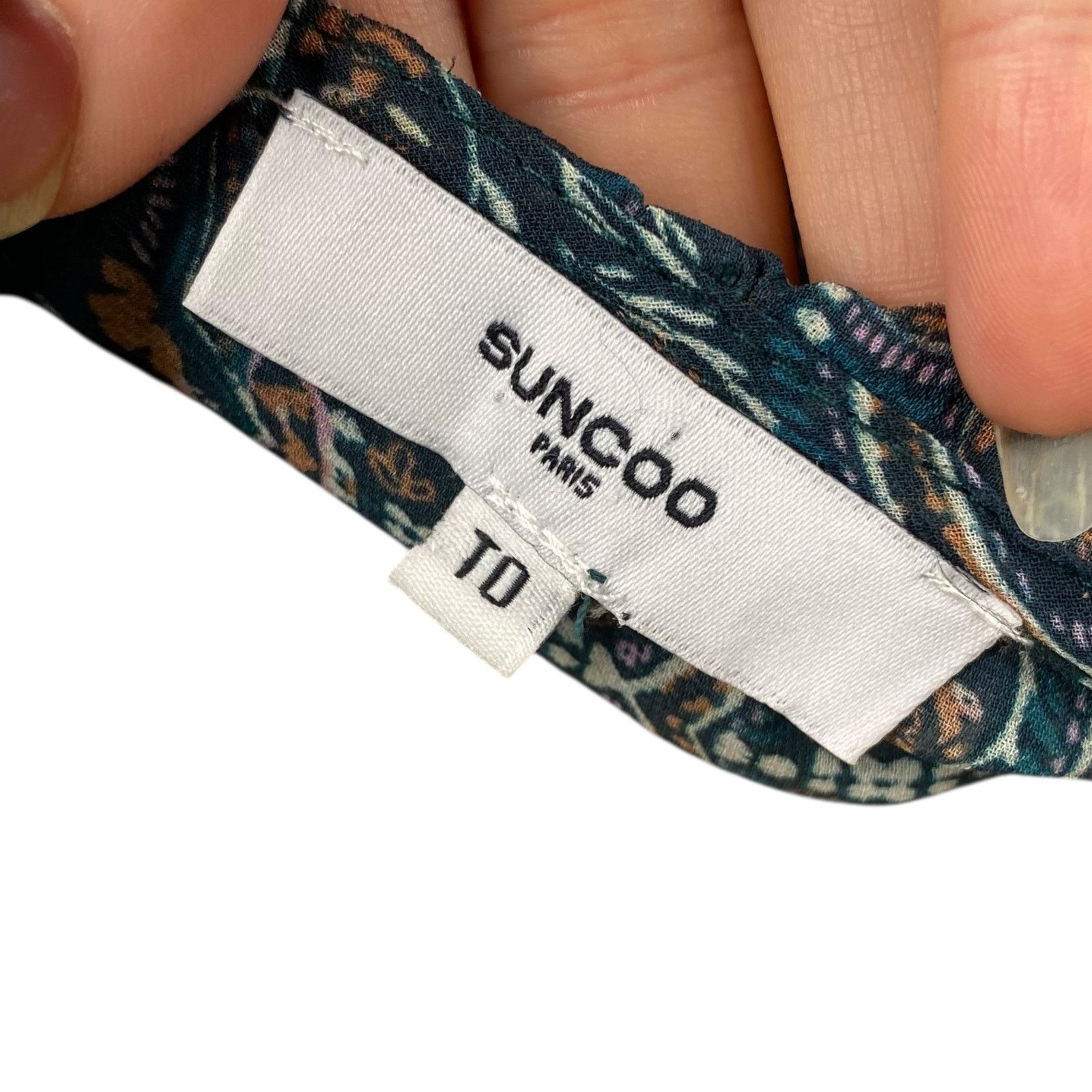 Neiman Marcus Suncoo Paris Teal Boho Ruffle Lace Up Shift Dress SZ XS Size XS / US 0-2 / IT 36-38 - 8 Thumbnail