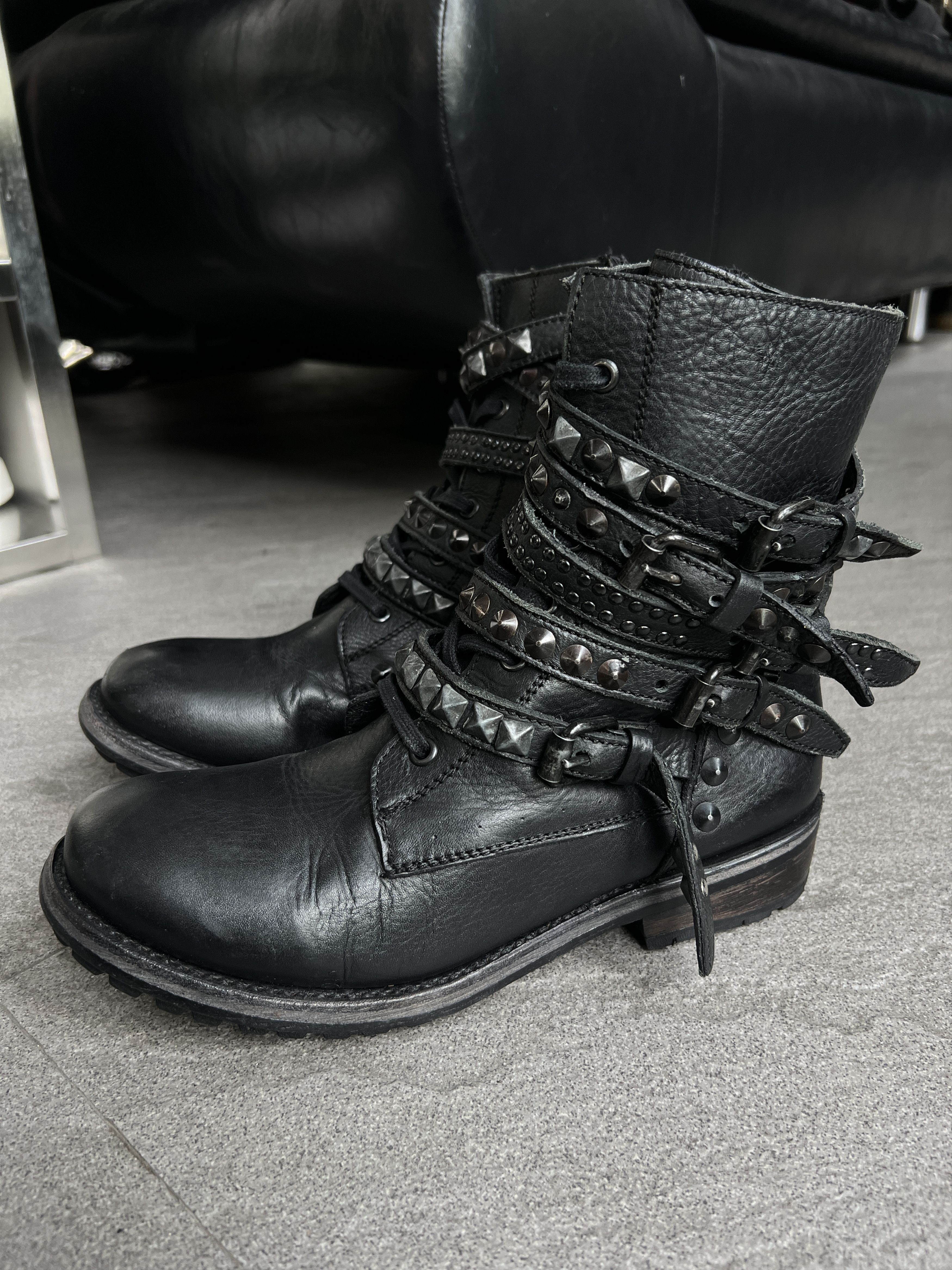 ASH ASH Punk Studded Biker Combat Boots EU40 Size US 10 / IT 40 - 2 Thumbnail