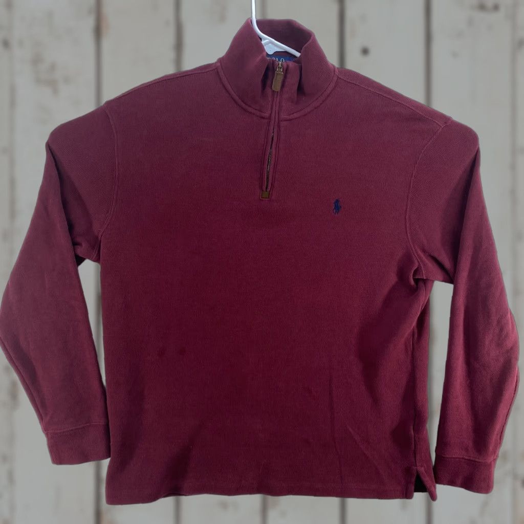 Polo Ralph Lauren VINTAGE Polo Ralph Lauren Red 1/4 Zip Sweater Mock Neck Mens Medium Pullover Size US M / EU 48-50 / 2 - 1 Thumbnail