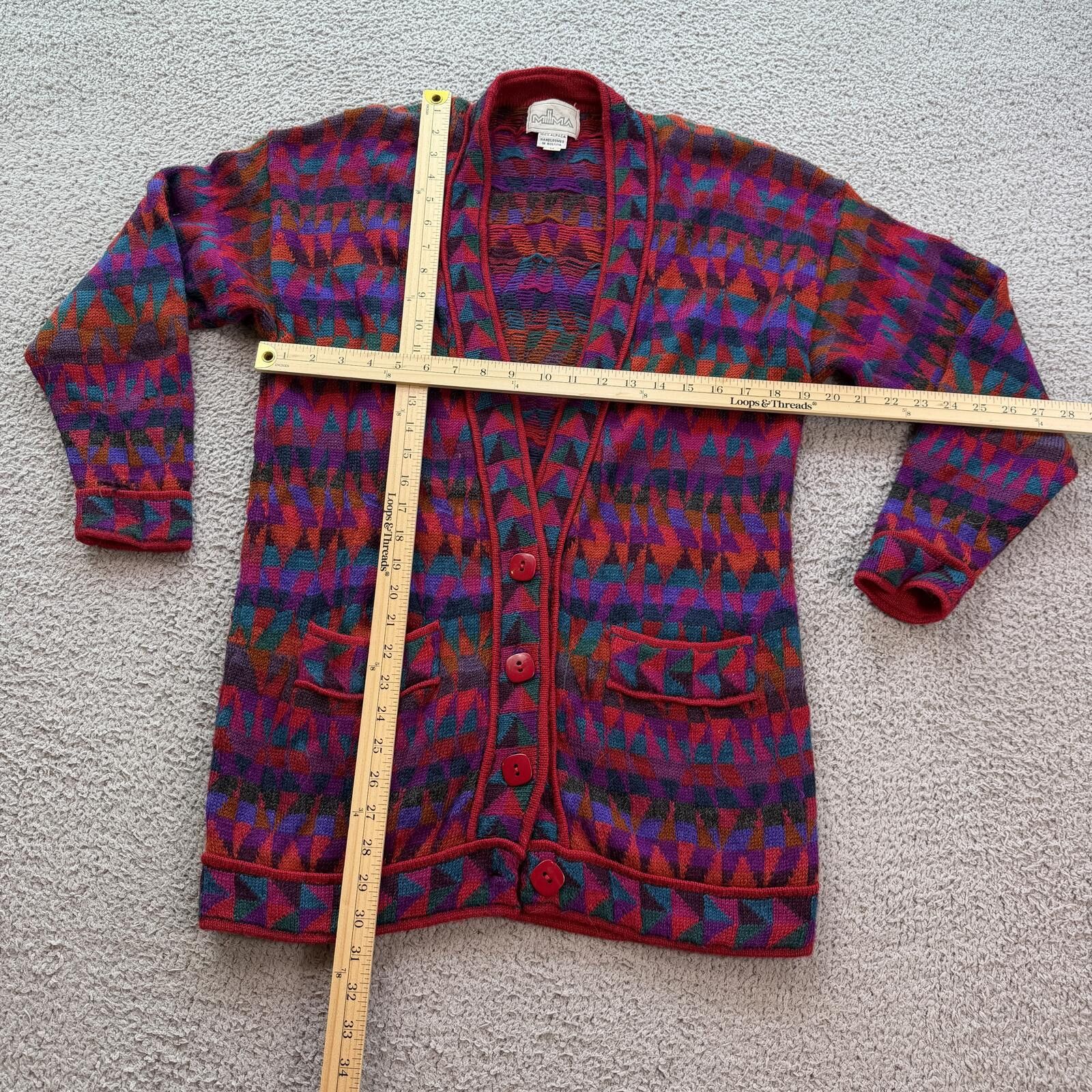 Peter Millar Vintage 100% Alpaca Wool Cardigan Sweater Handmade Bolivia M Size M / US 6-8 / IT 42-44 - 4 Thumbnail