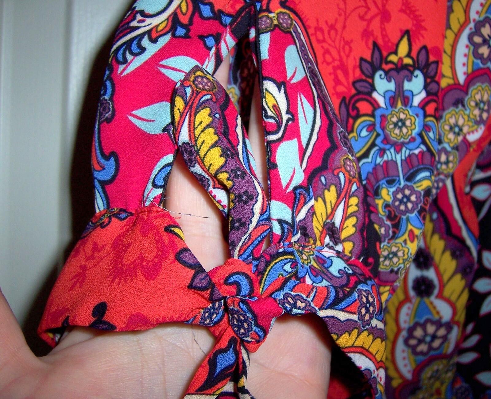 Other Fig & Flower Boho-inspired Red Paisley Peasant Blouse 2X Size XXL / US 16-18 / IT 52-54 - 3 Thumbnail