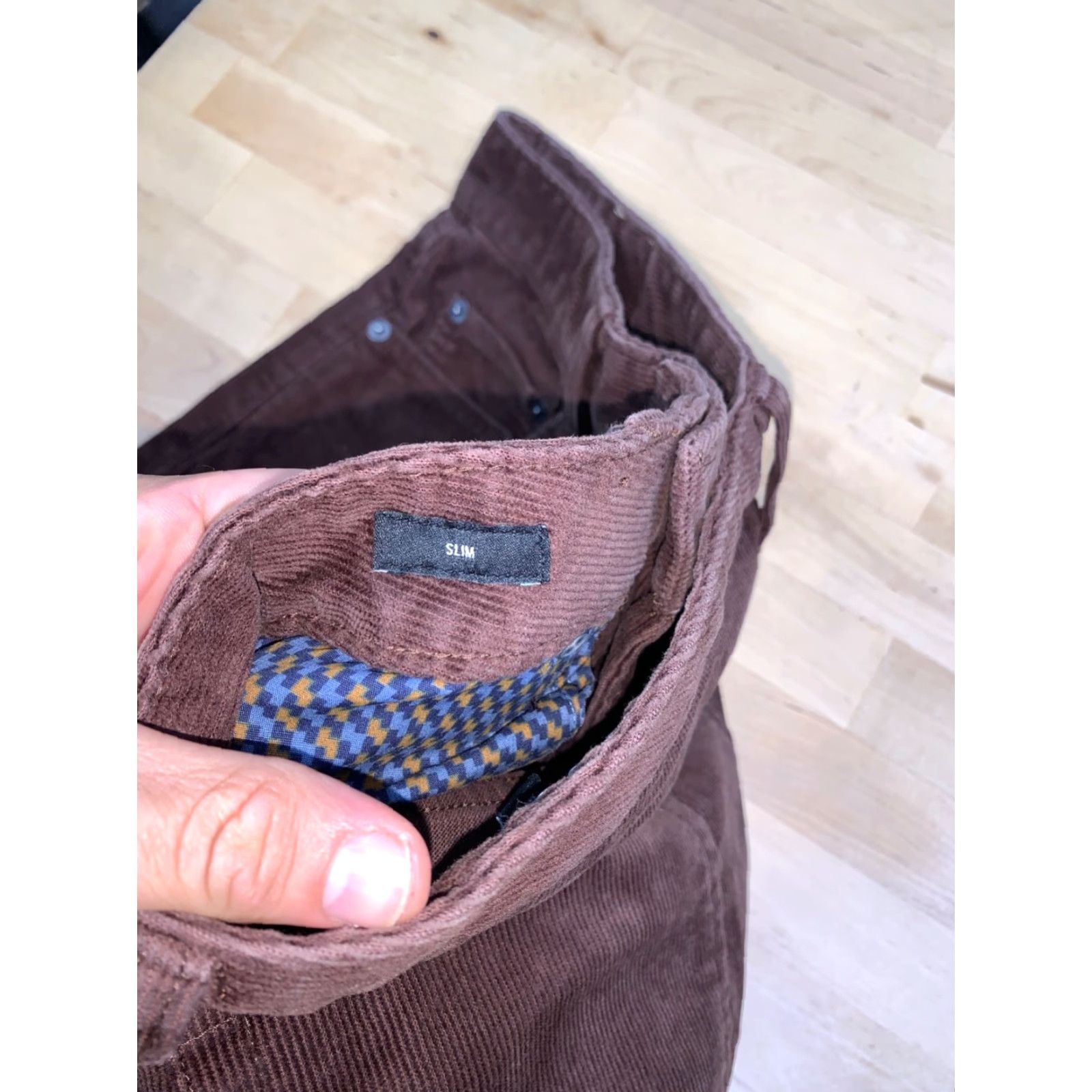 Bonobos Bonobos Pants Mens Slim Corduroy Brown 31x32 Regular Waist 31 Inseam 32 Flat Front Button Closure Straight Leg Casual 12148 Size US 31 - 3 Thumbnail