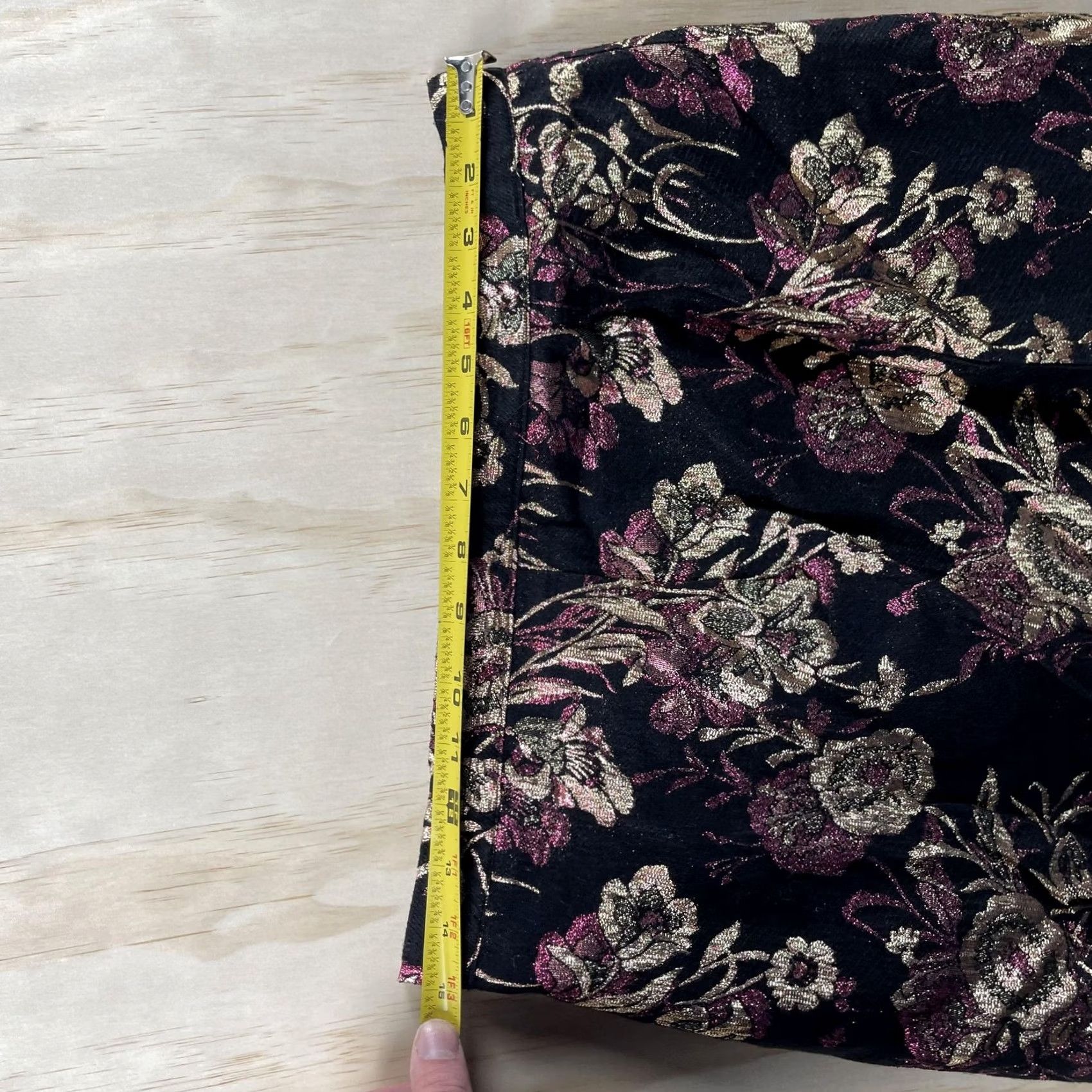 Vintage Ellend Skirt Womens Black Floral Brocade Pencil Mini Lined Party Cocktail 13/14 Size 34" / US 12 / IT 48 - 3 Thumbnail