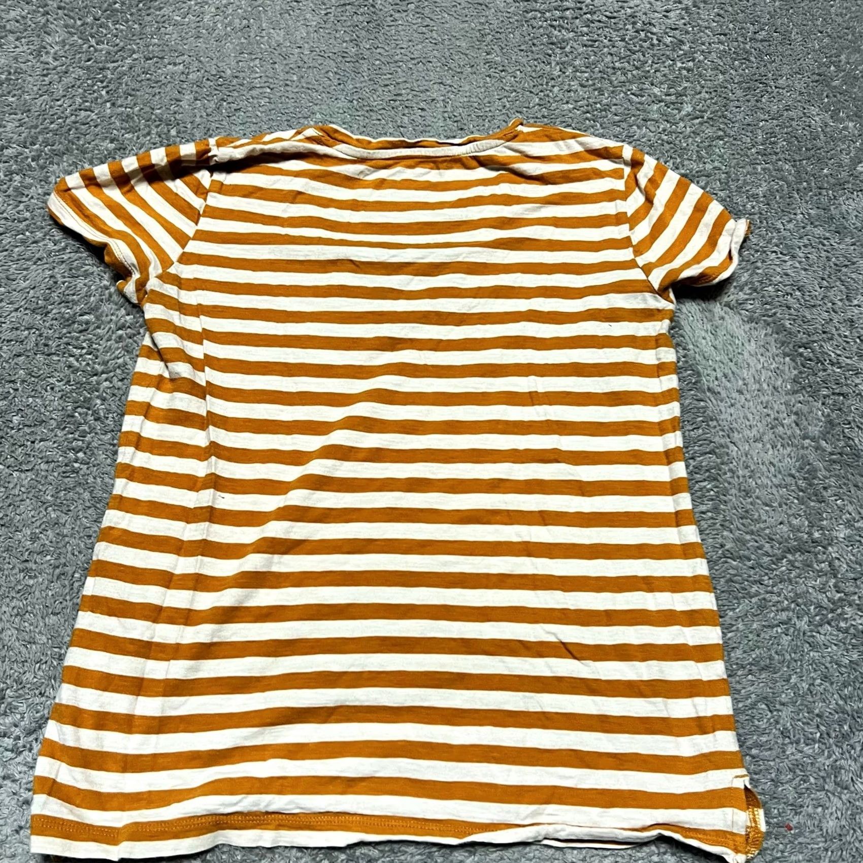Madewell Madewell T-Shirt Shirt Womens Small Striped Mustard Yellow Short Sleeve V-Neck Tee S Yellow Women’s Size S / US 4 / IT 40 - 3 Thumbnail
