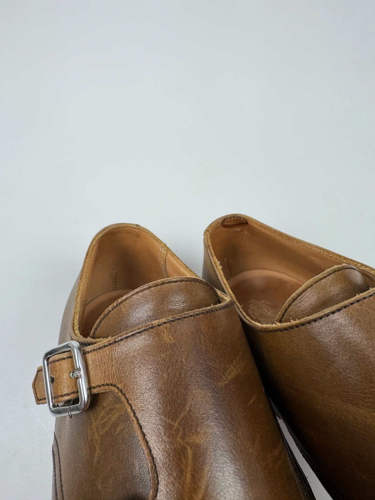 Crockett&Jones Lowndes Monk Leather Brown Shoes US8