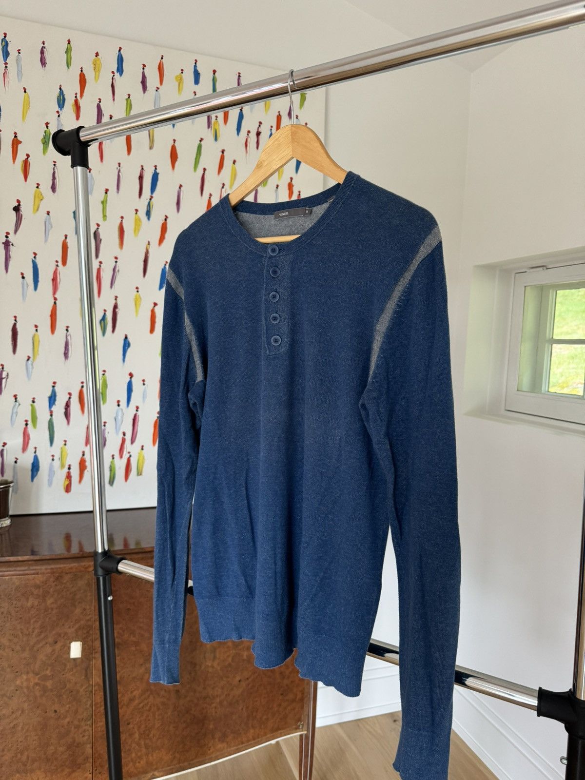 Vince Henley Sweater with knit details Size US M / EU 48-50 / 2 - 4 Thumbnail