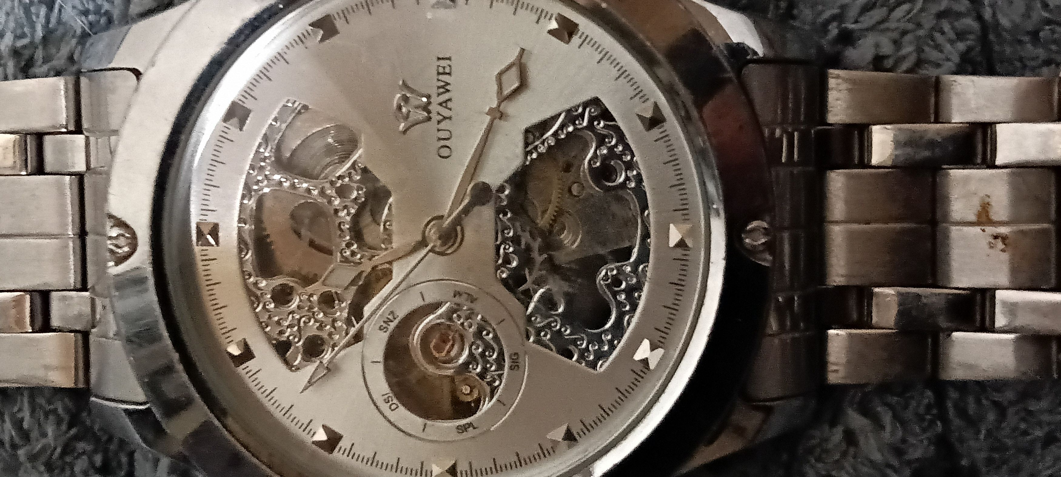Other OUYAWEI MENS STAINLESS STEEL WIND UP WATCH Size ONE SIZE - 6 Thumbnail