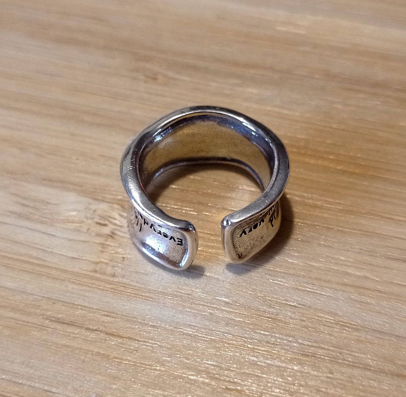 Designer × Vintage Stunning Punk Romance Statement Float Shine Silver Ring Size ONE SIZE - 3 Thumbnail