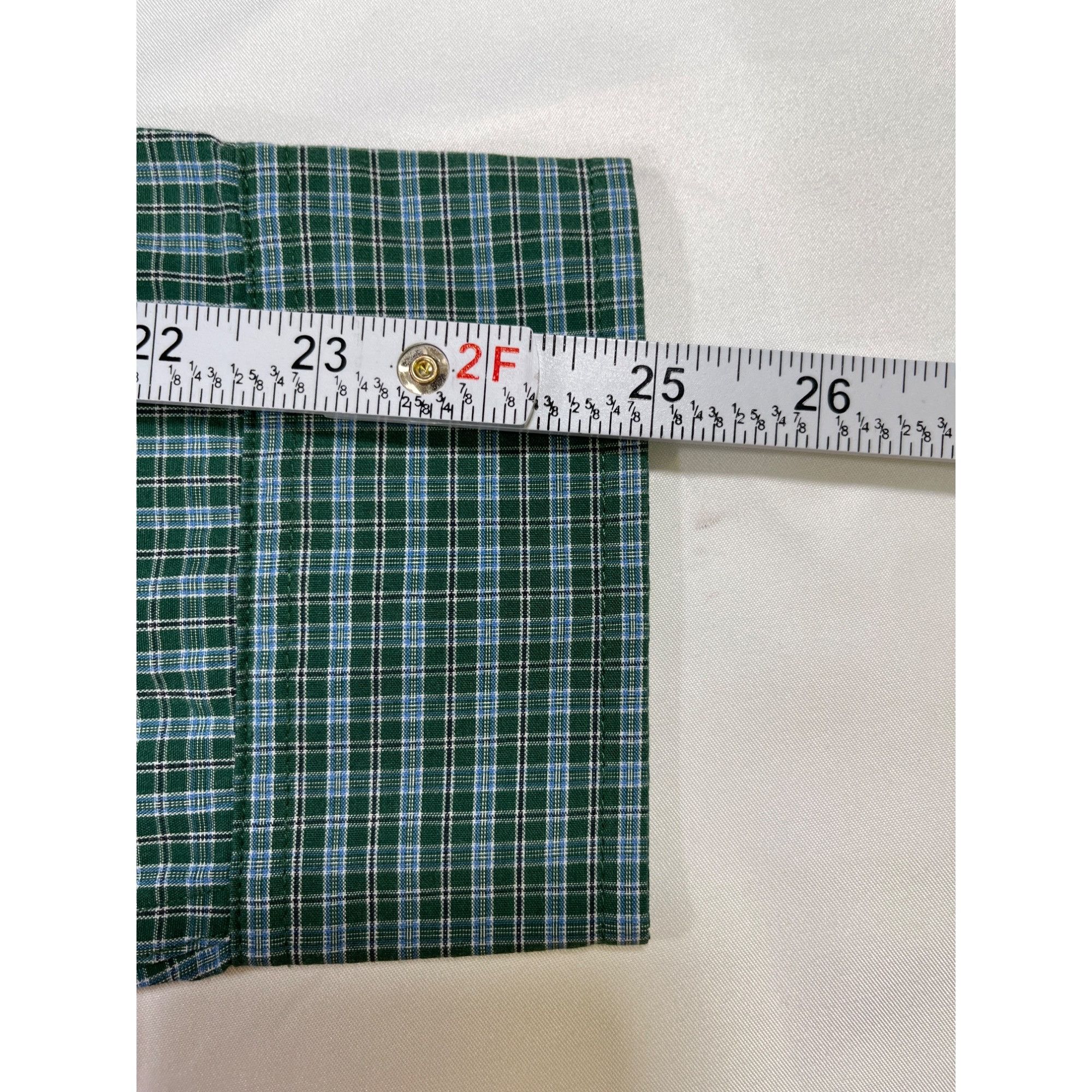 Chaps Chaps SKU 7623 Mens Green and Blue Plaid Button Down Shirt S Size US XL / EU 56 / 4 - 8 Thumbnail