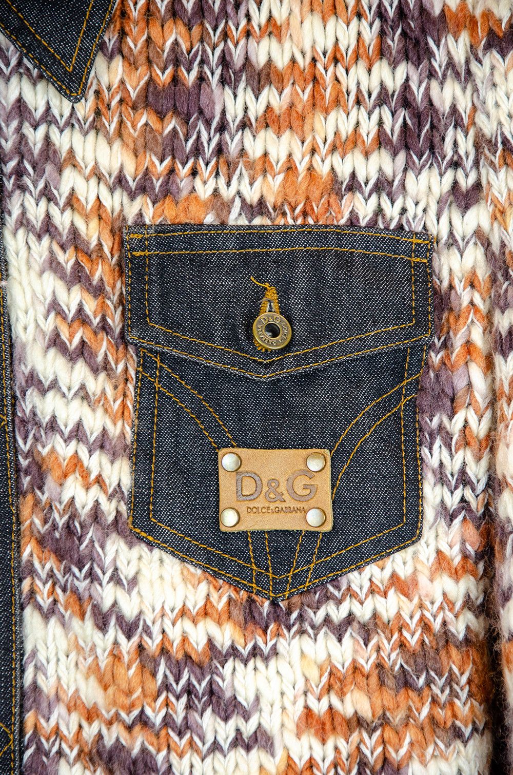Dolce & Gabbana D&G Knit Denim Jacket – Size M (Made in Italy) Size M / US 6-8 / IT 42-44 - 5 Thumbnail