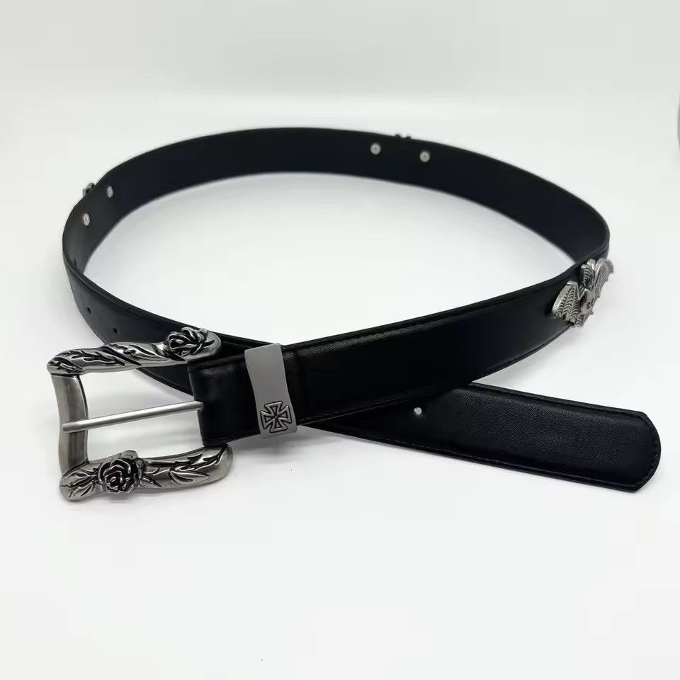 Leather Bat Stud PU Leather Belt Size ONE SIZE - 5 Thumbnail