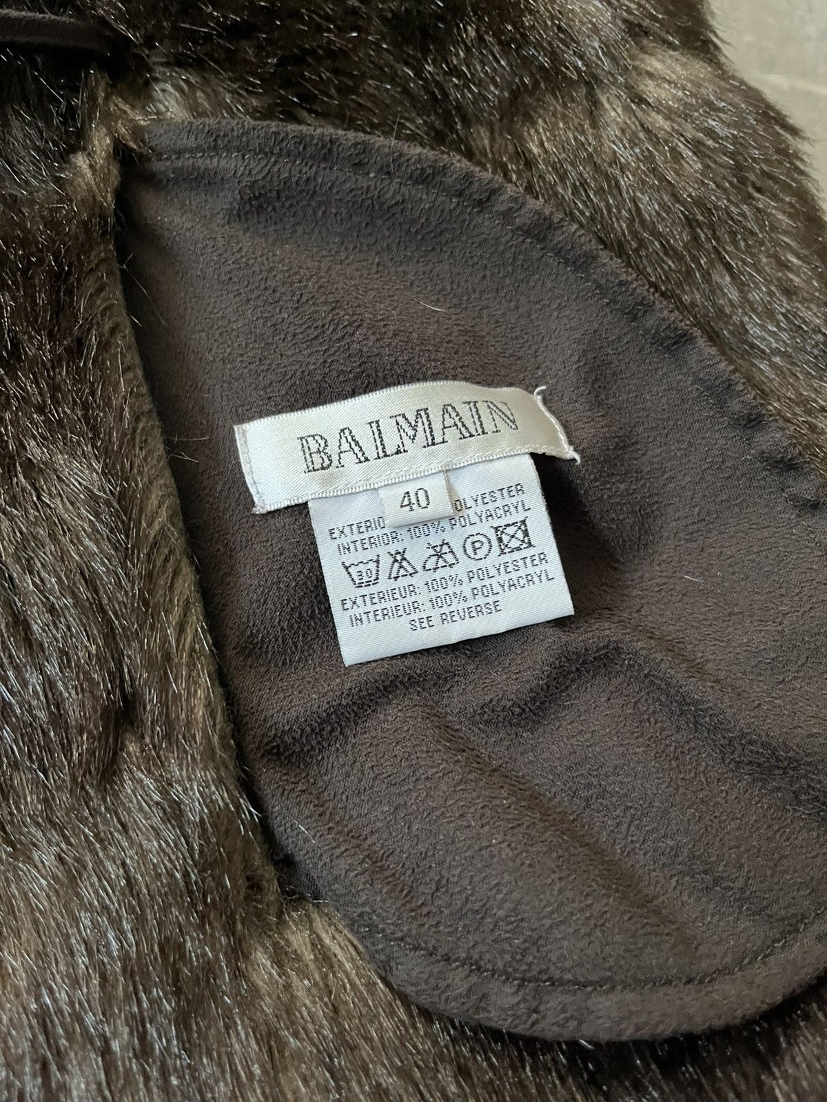 Balmain Balmain faux fur brown jacket women 00s Size L / US 10 / IT 46 - 16 Thumbnail