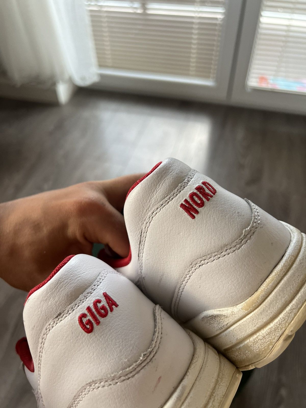 Nike ‼️Rare Nike ID Air Max 1 White/Red “Giga Nord” Sneakers‼️ Size US 9.5 / EU 42-43 - 13 Thumbnail