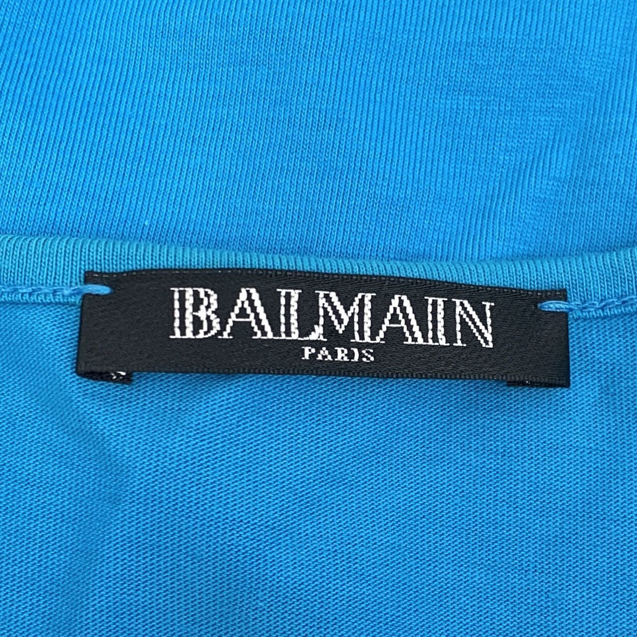 Balmain Balmain Blue Logo Gold Foil Cotton Sleeveless Vest K26WX Size XS / US 0-2 / IT 36-38 - 7 Thumbnail