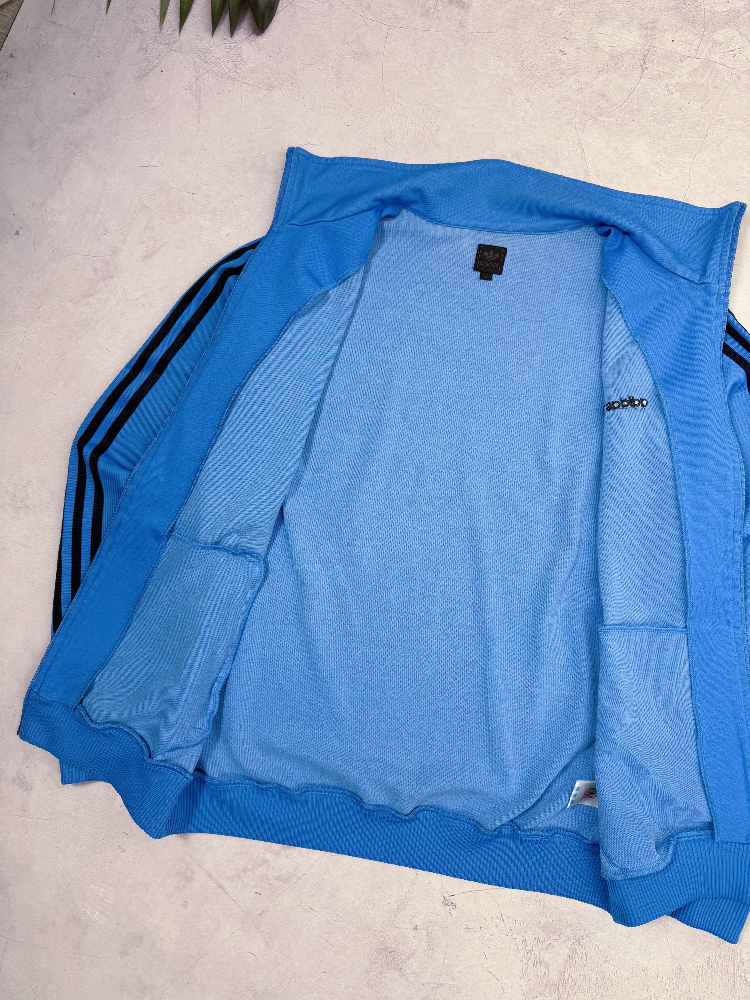 Adidas × Vintage Y2K Adidas Track Jacket Blue & Black Stripes Size US M / EU 48-50 / 2 - 10 Thumbnail