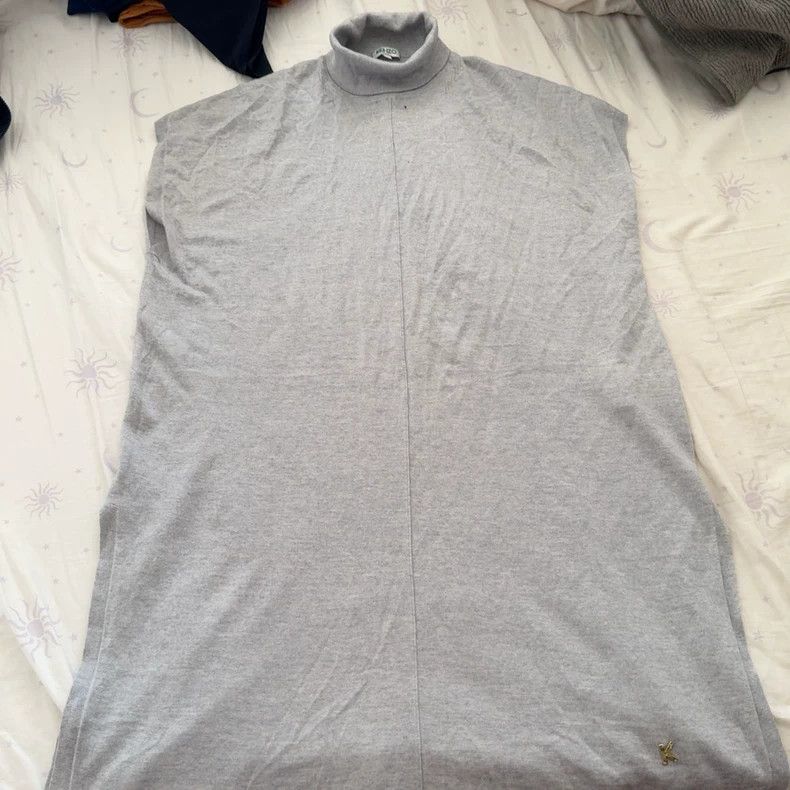 Kenzo KENZO A sleeveless top with a slit wool high collar dress Size M / US 6-8 / IT 42-44 - 1 Thumbnail