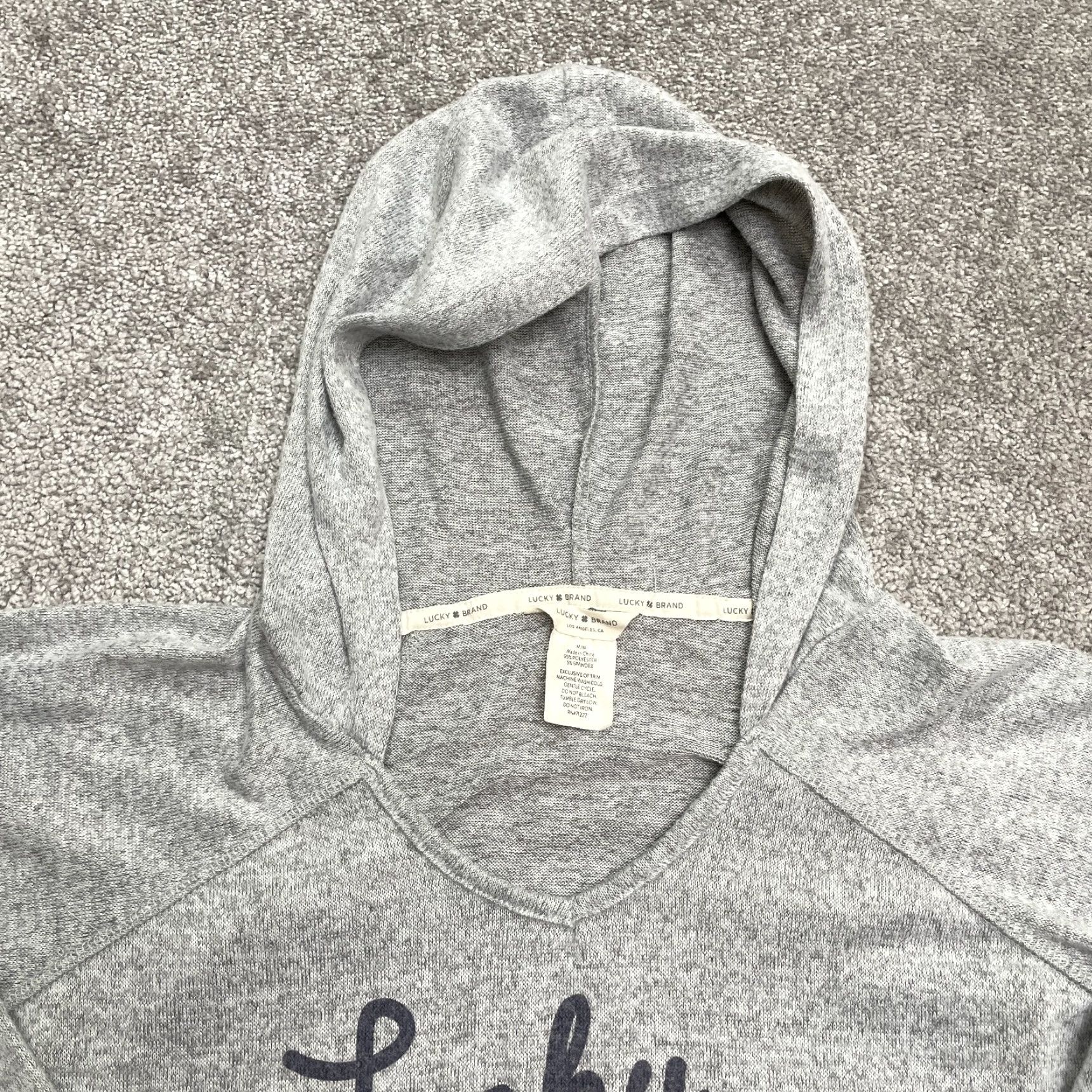 Lucky Brand Lucky Brand Hoodie Pullover Womens Medium Gray Logo Casual Outdoor Sweatshirt Shirt Size M / US 6-8 / IT 42-44 - 3 Thumbnail