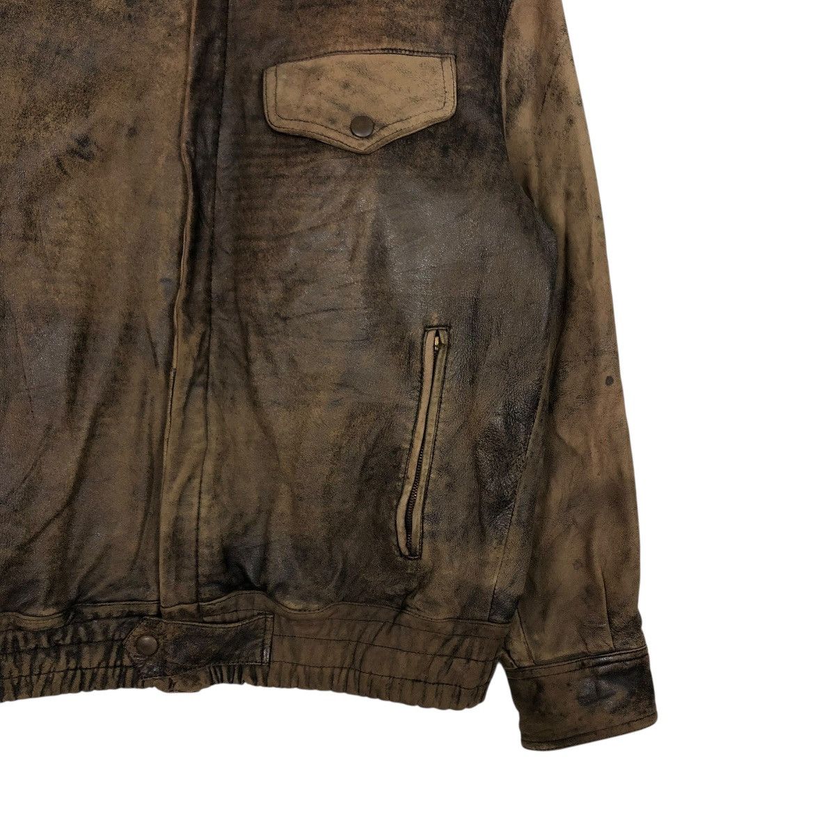 Japanese Brand 🔥VINTAGE FLY BOMBER LEATHER JACKET ROBO MILANO ISSEY MIYAKE Size US M / EU 48-50 / 2 - 7 Thumbnail