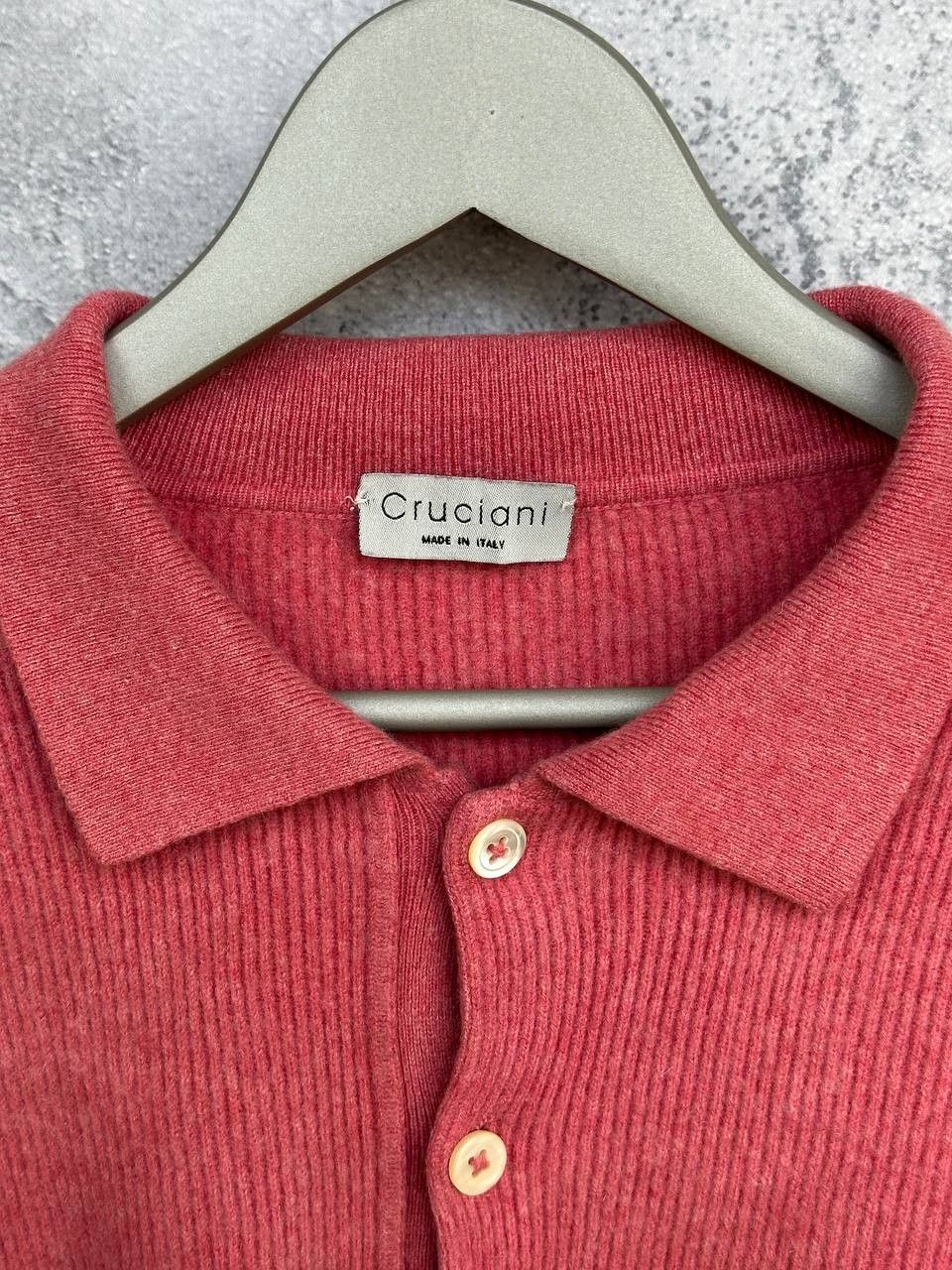 Cruciani Cruciani Cashmere Polo Sweater Ribbed 100% Cashmere Pink Size US L / EU 52-54 / 3 - 17 Thumbnail