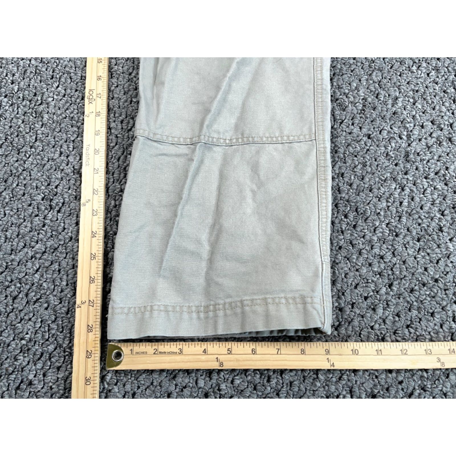 Doublet VINTAGE PANTS Baggy Loose Fit Canvas Double Knee Cargo 36 x 29 Beige Cargo Pocket Elastic Waist Zip Fly Regular Straight Mens Size US 36 / EU 52 - 6 Thumbnail