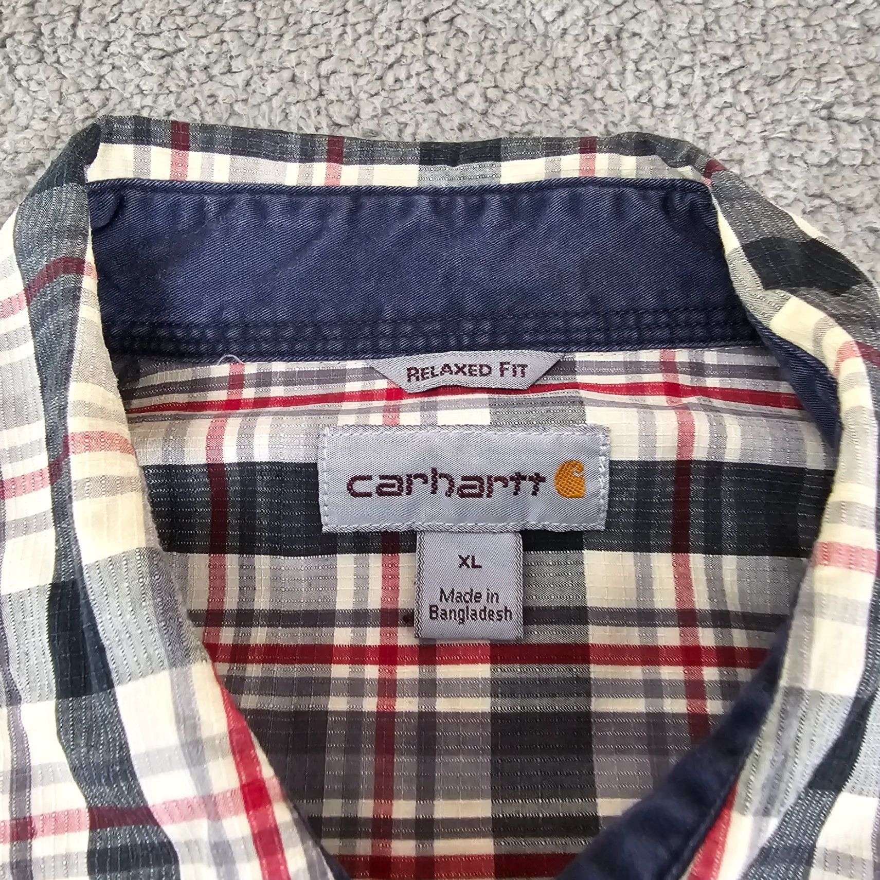 Carhartt Carhartt Shirt Mens XL Gray Plaid Relaxed Fit Workwear Cotton Button Up Size US XL / EU 56 / 4 - 4 Thumbnail