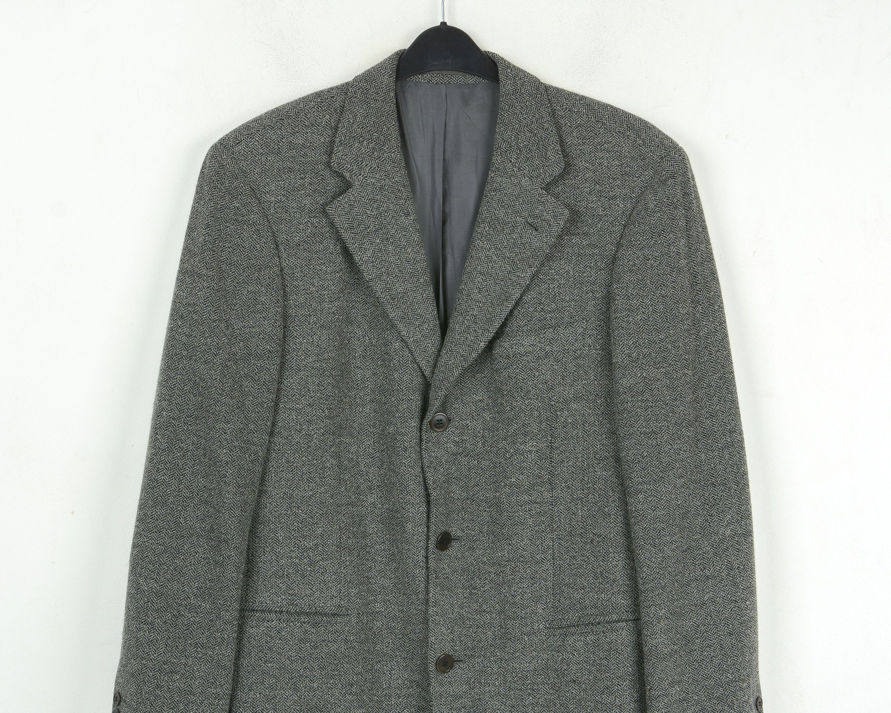 Hugo Boss Mars US 40 Wool Blazer Herringbone Tweed Suit Jacket M Size 40R - 8 Thumbnail