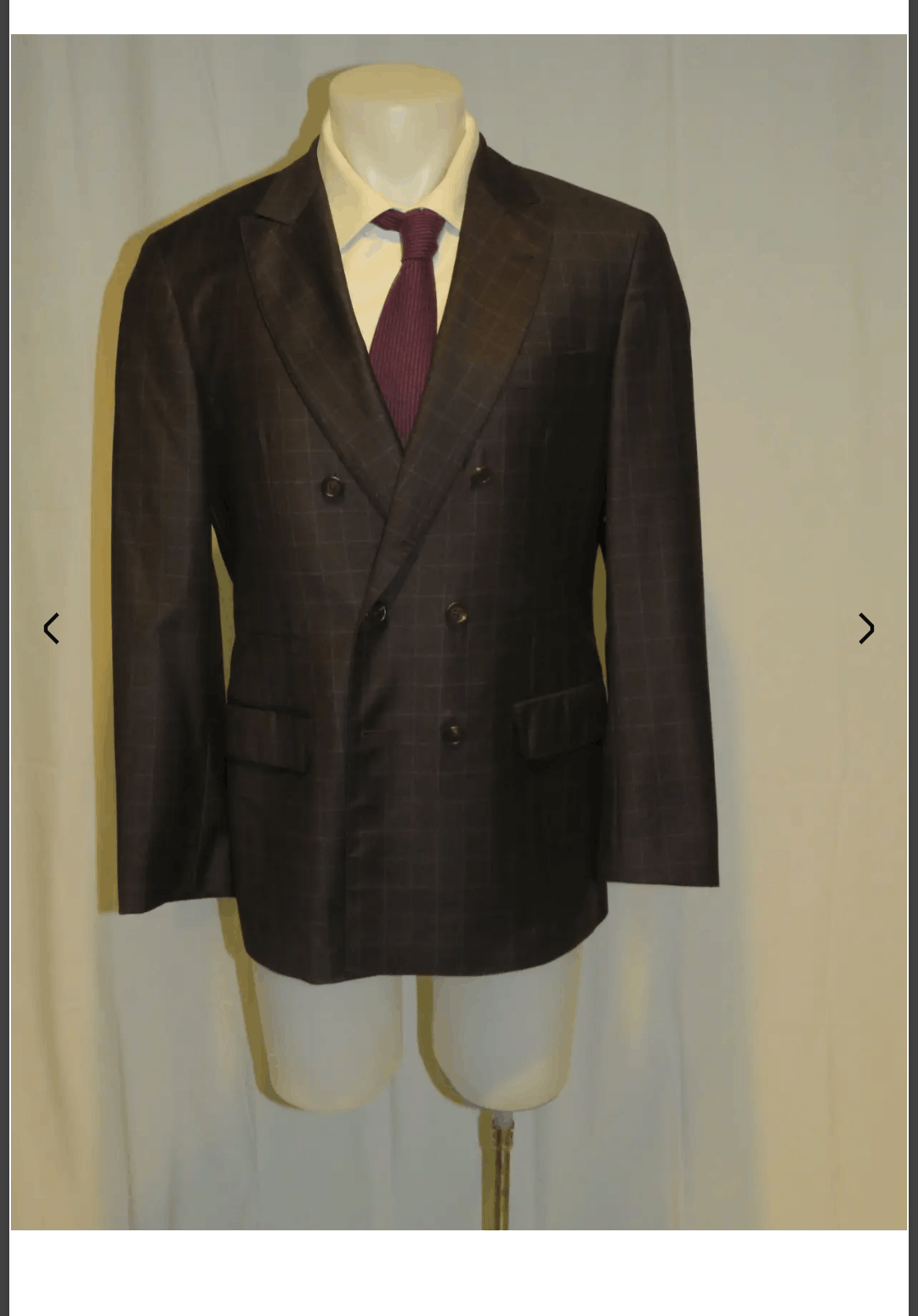 Brunello Cucinelli Brown Windowpane Double Breasted Blazer 40 NWT $2995 Size 40R - 1 Thumbnail