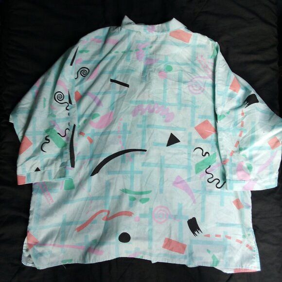 Other Vintage 80s Now Wear This! Abstract Geometric Button Shirt Size XL / US 12-14 / IT 48-50 - 5 Thumbnail