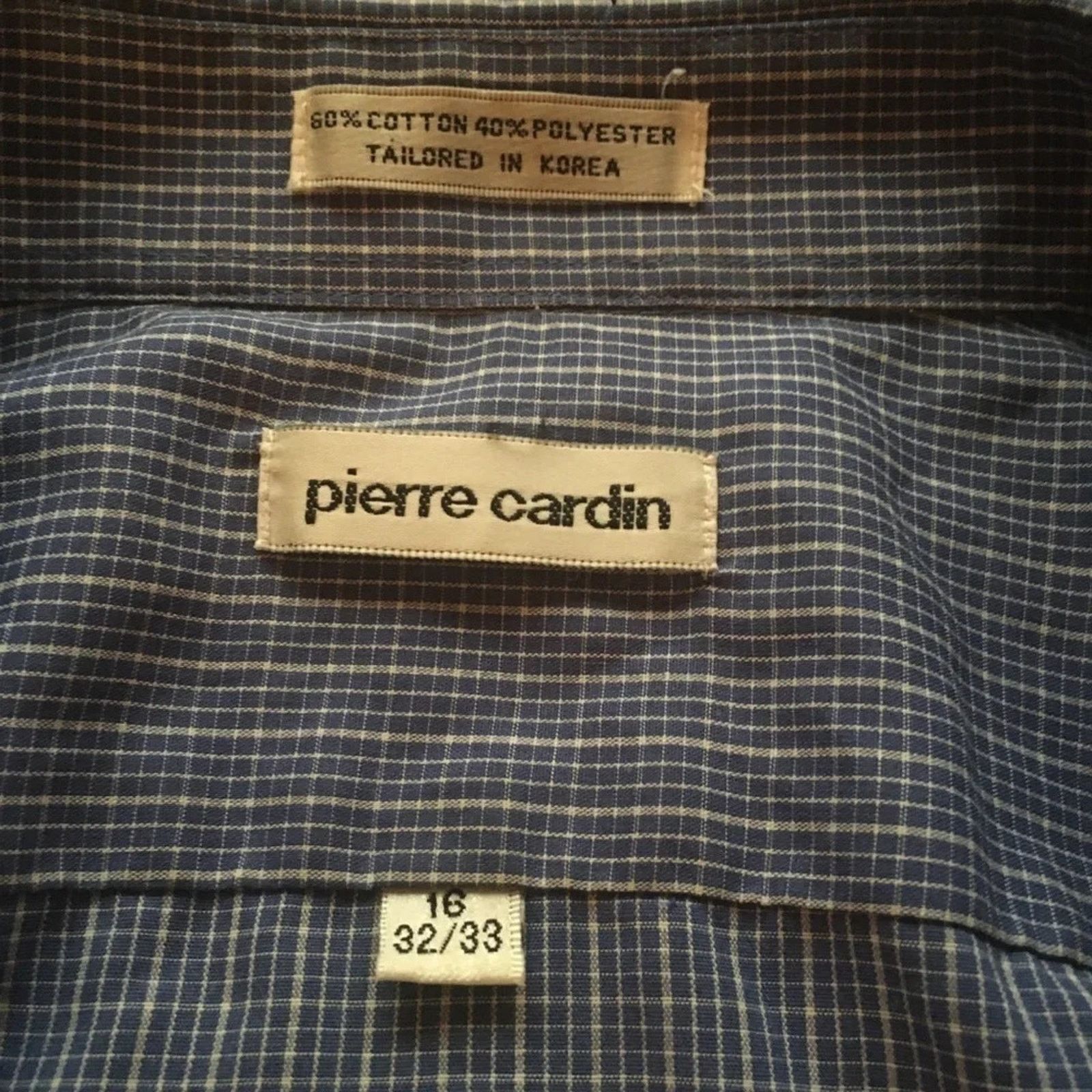 Pierre Cardin Pierre Cardin blue and white plaid Shirt, size 16 Size US M / EU 48-50 / 2 - 3 Thumbnail